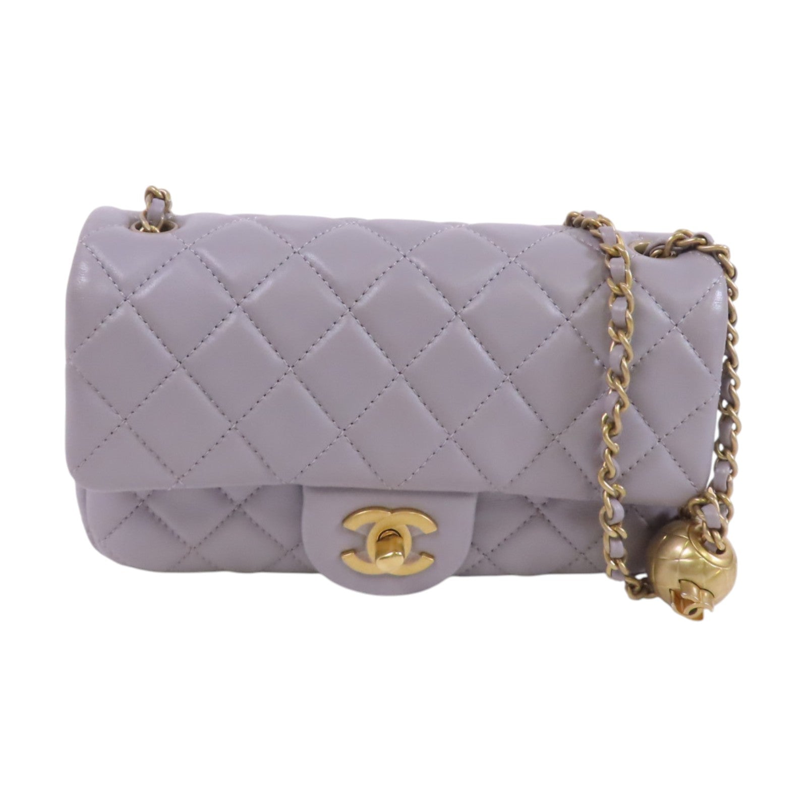 CHANEL 羊皮皮革Mini Classic 20金扣鏈帶肩背袋