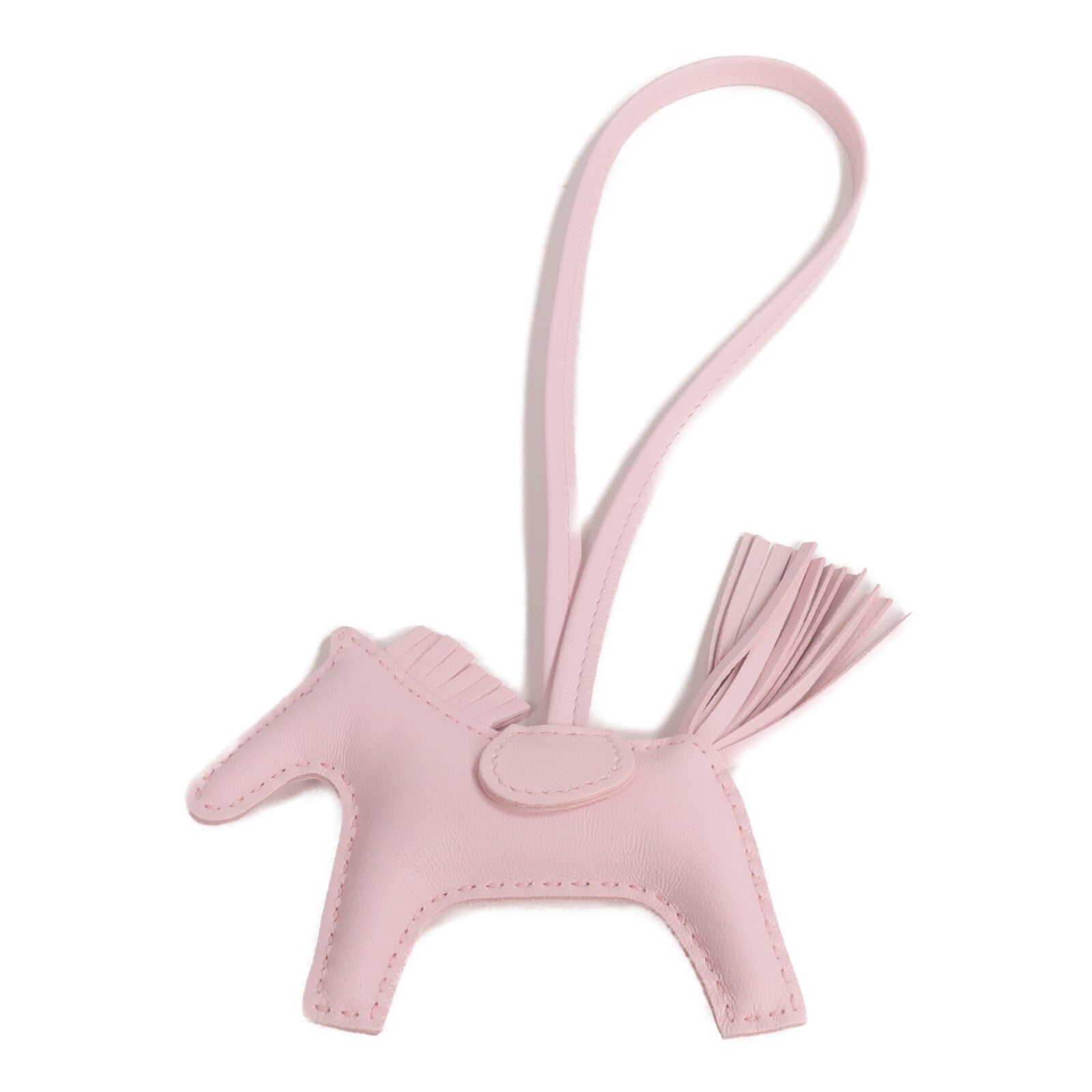 HERMES Milo皮革Rodeo PM掛飾Mauve Pale