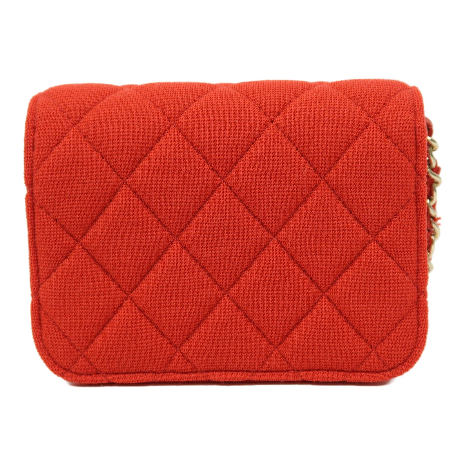 CHANEL Jersey Quilted Mini Flap Clutch With Chain鏈帶肩背袋