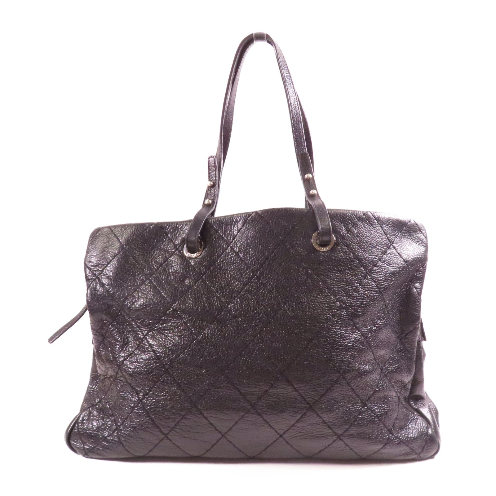 CHANEL 【激減優惠】牛皮皮革Tote Bag銀扣手挽袋