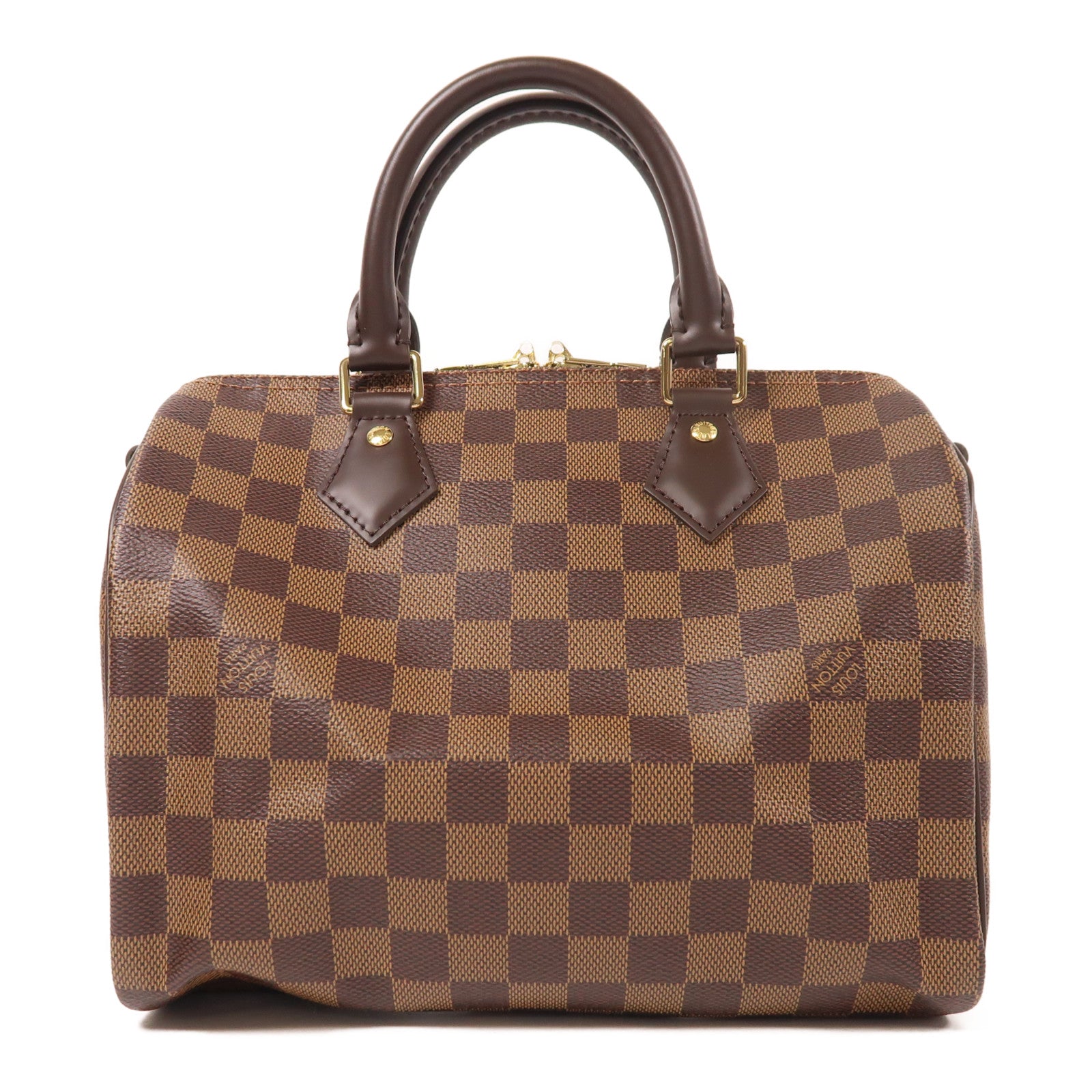 LOUIS VUITTON Damier Ebene Speedy Bandouliere 25金扣手挽肩背兩用袋