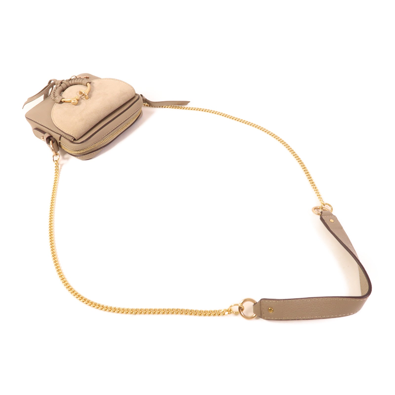 SEE BY CHLOE 牛皮皮革/麂皮皮革Shoulder Bag金扣肩背袋