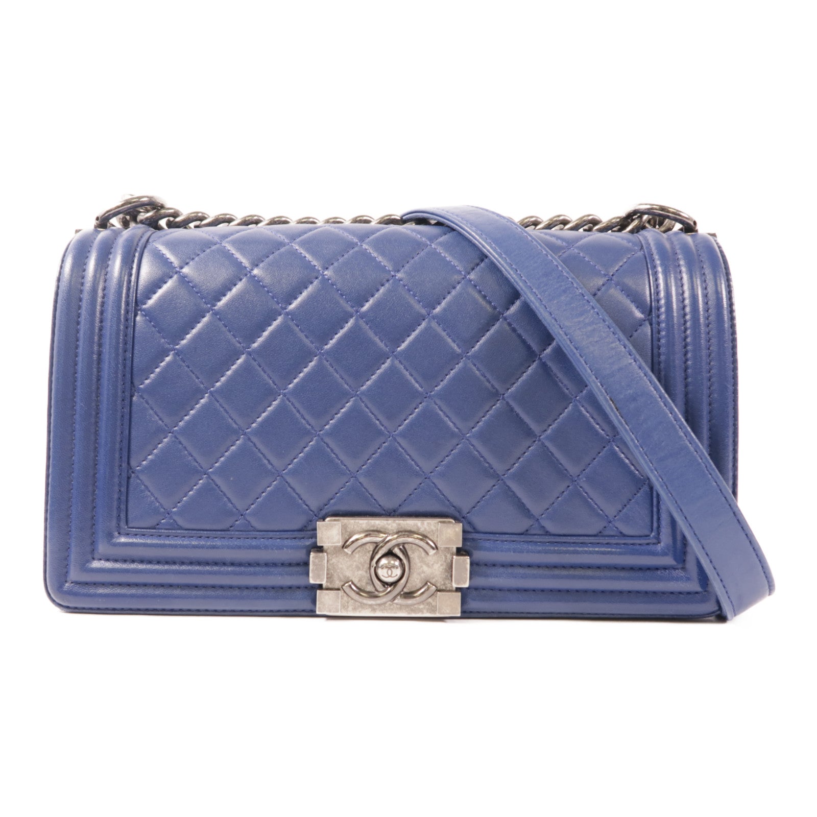 CHANEL 【激減優惠】羊皮皮革Boy 25cm鏈帶肩背袋