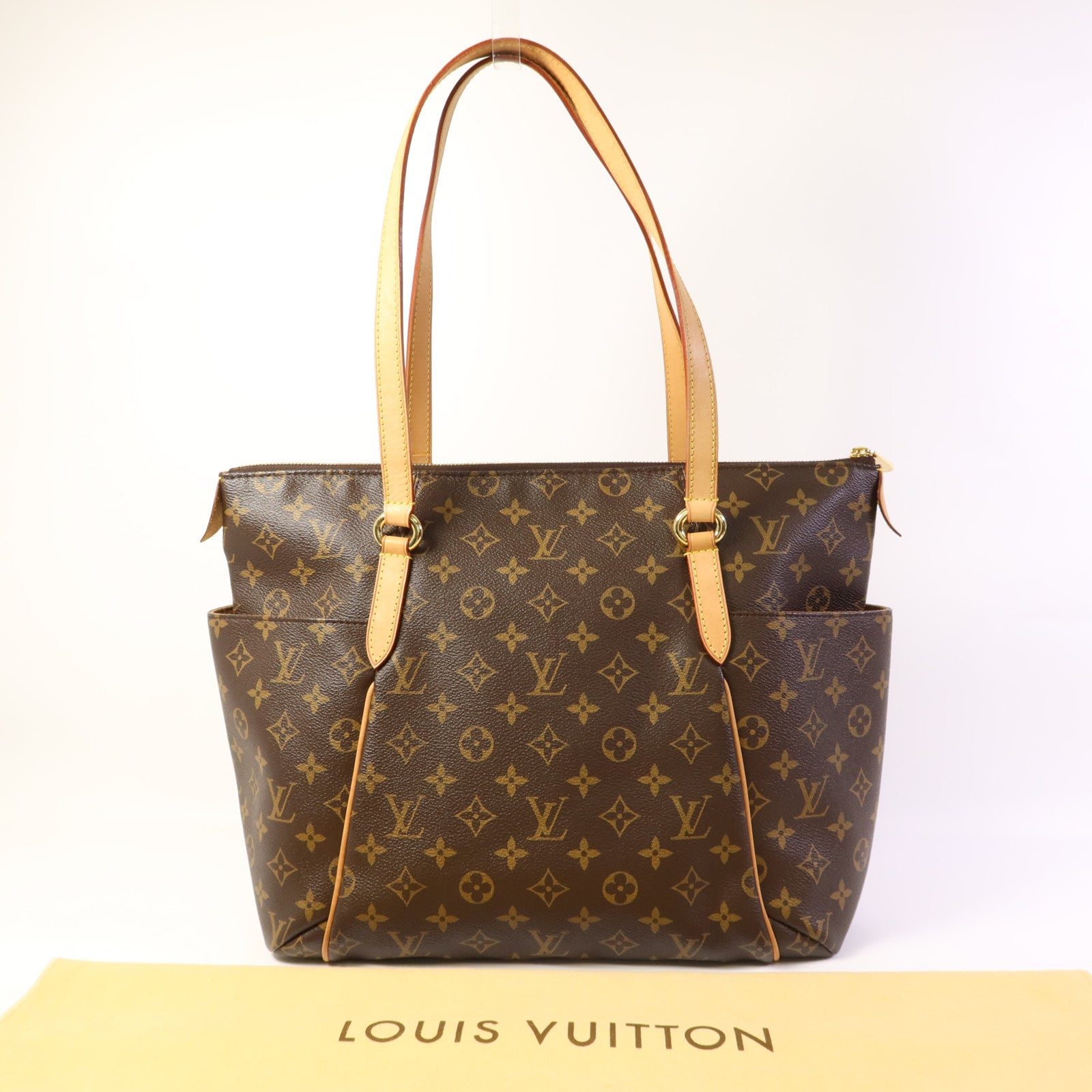 LOUIS VUITTON Monogram Totally MM金扣肩背袋棕色