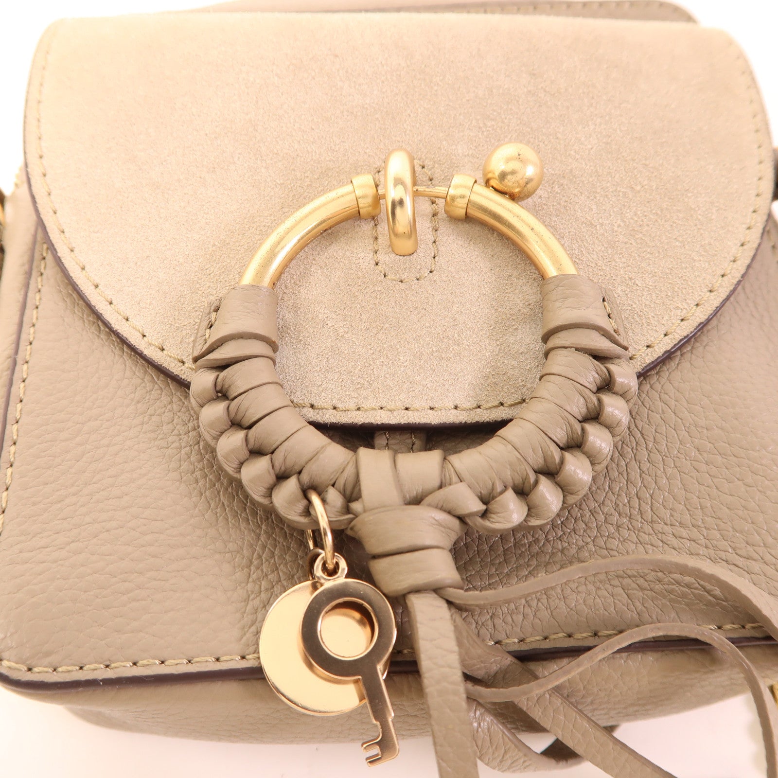 SEE BY CHLOE 牛皮皮革/麂皮皮革Shoulder Bag金扣肩背袋