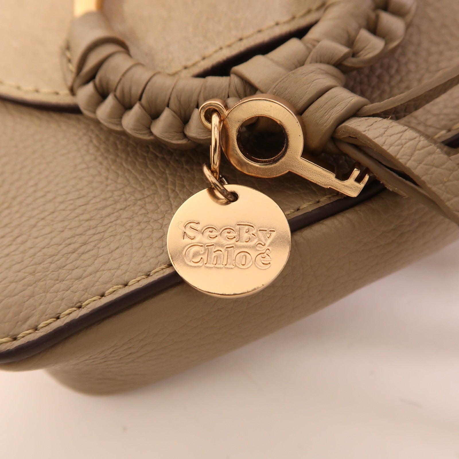 SEE BY CHLOE 牛皮皮革/麂皮皮革Shoulder Bag金扣肩背袋