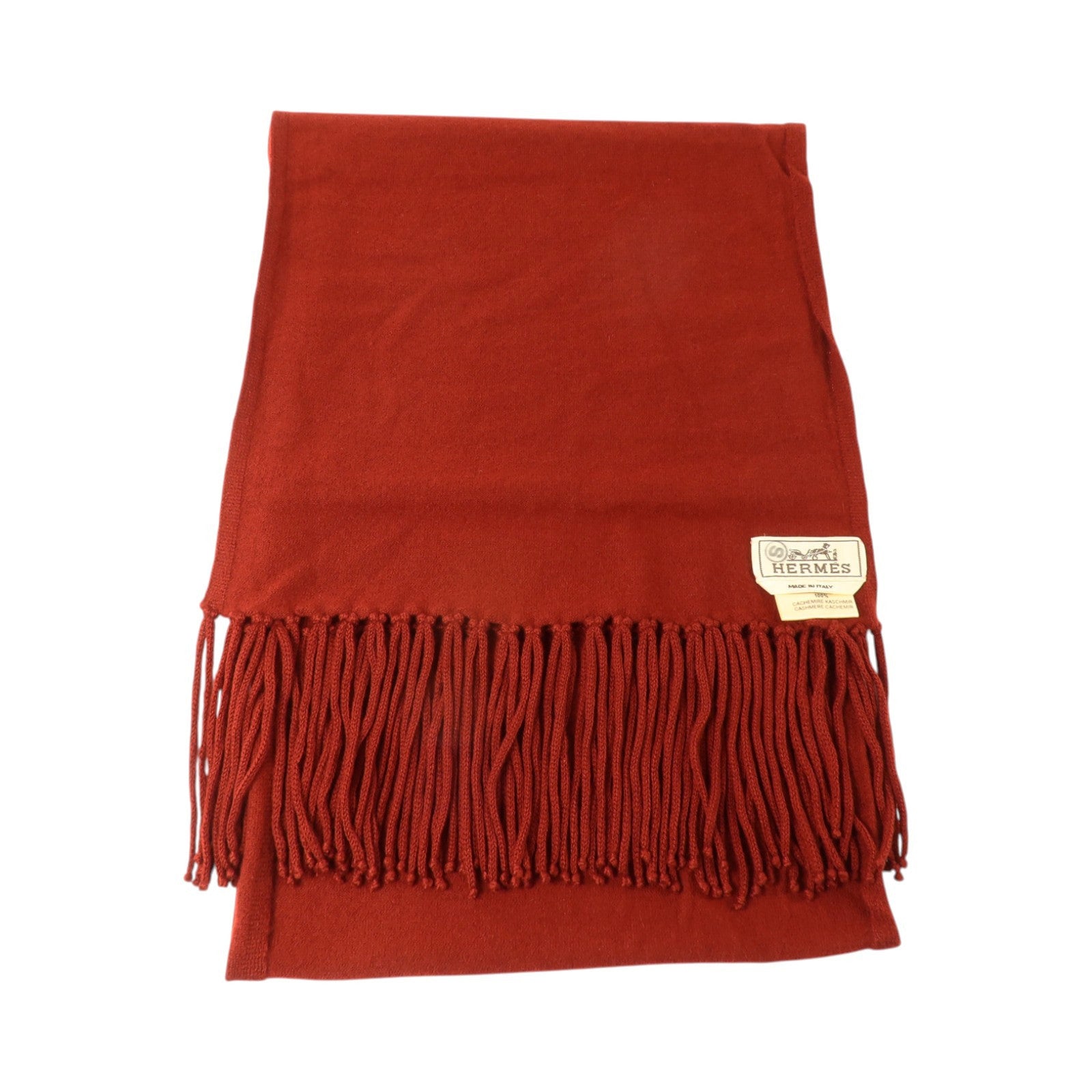 HERMES 羊絨Recto-Verso Mufflere圍巾Rouge H