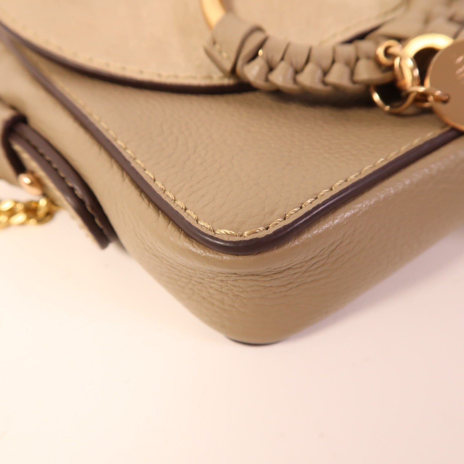 SEE BY CHLOE 牛皮皮革/麂皮皮革Shoulder Bag金扣肩背袋