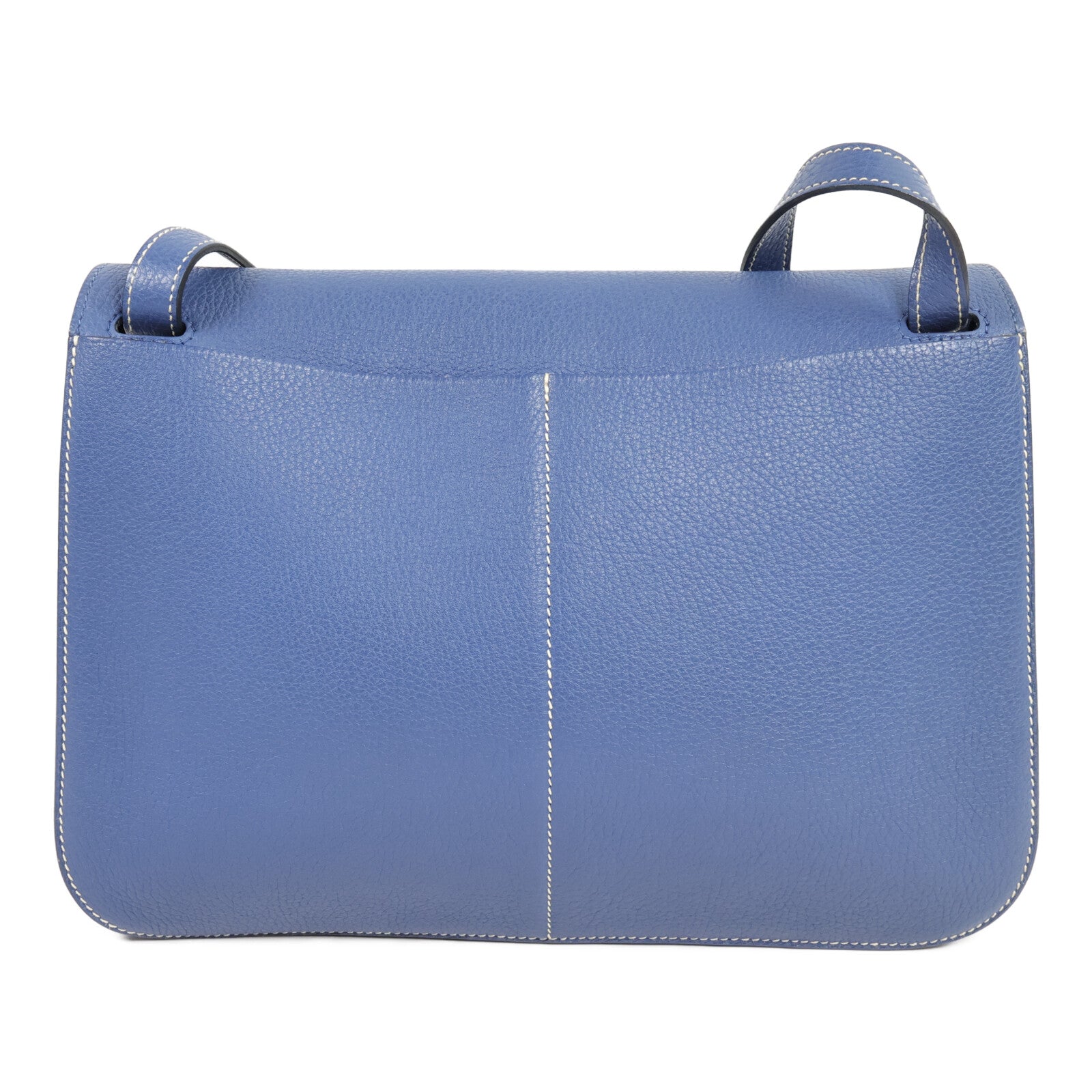 HERMES Clemence皮革Halzan 31手挽肩背兩用袋Blue Agate