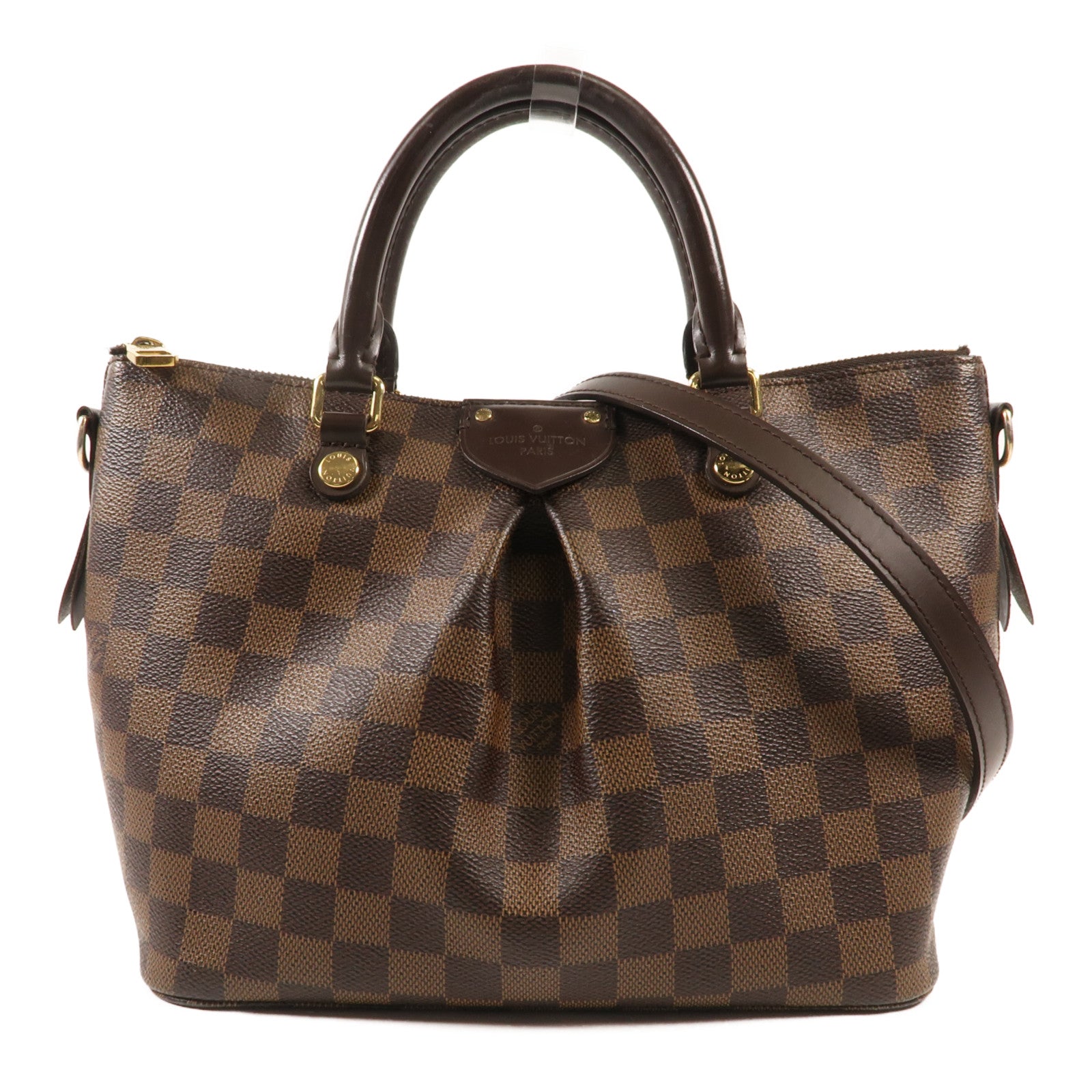 LOUIS VUITTON Damier Siena PM金扣手挽肩背兩用袋