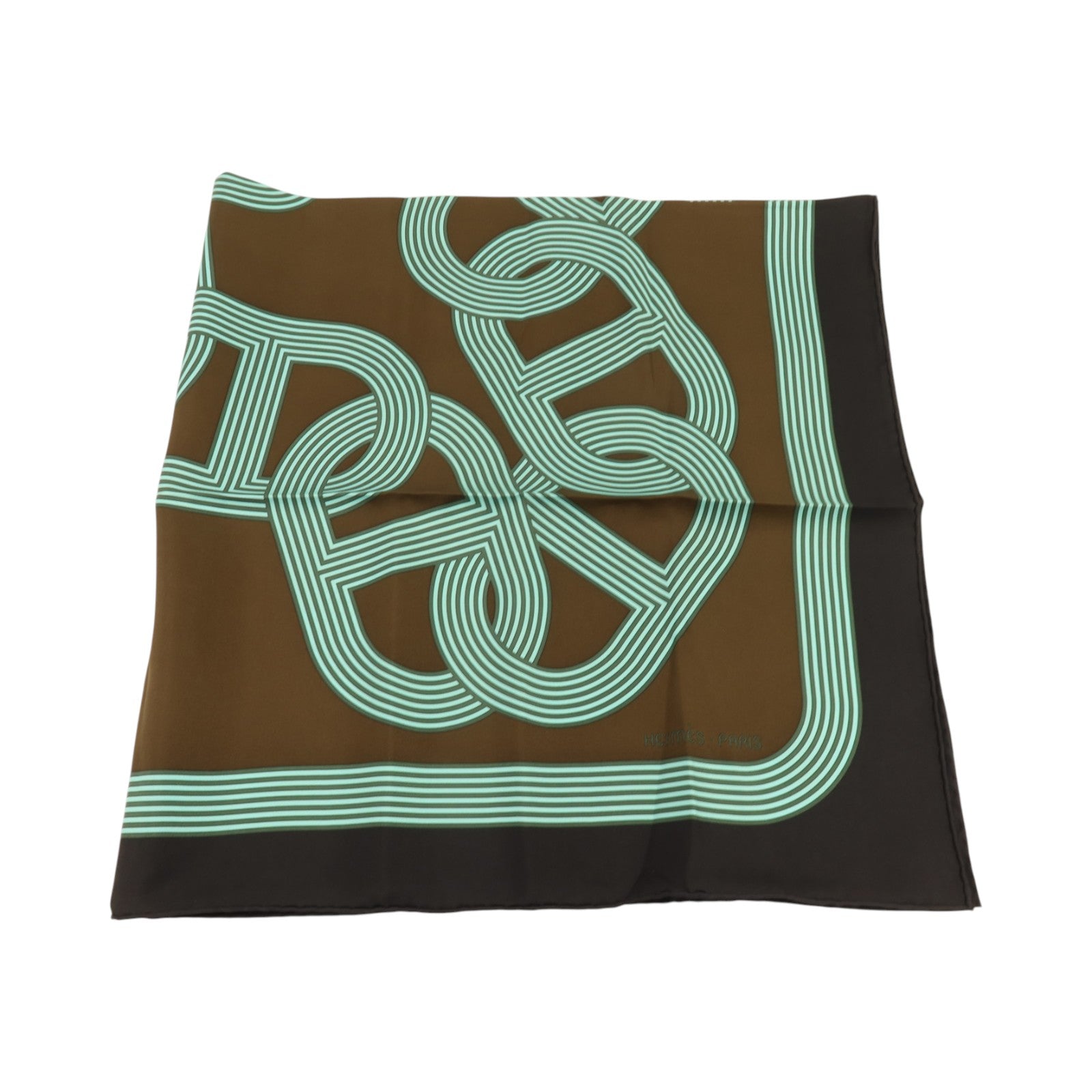 HERMES 絲質Circuit 24 Faubourg Scarf 90絲巾Noir