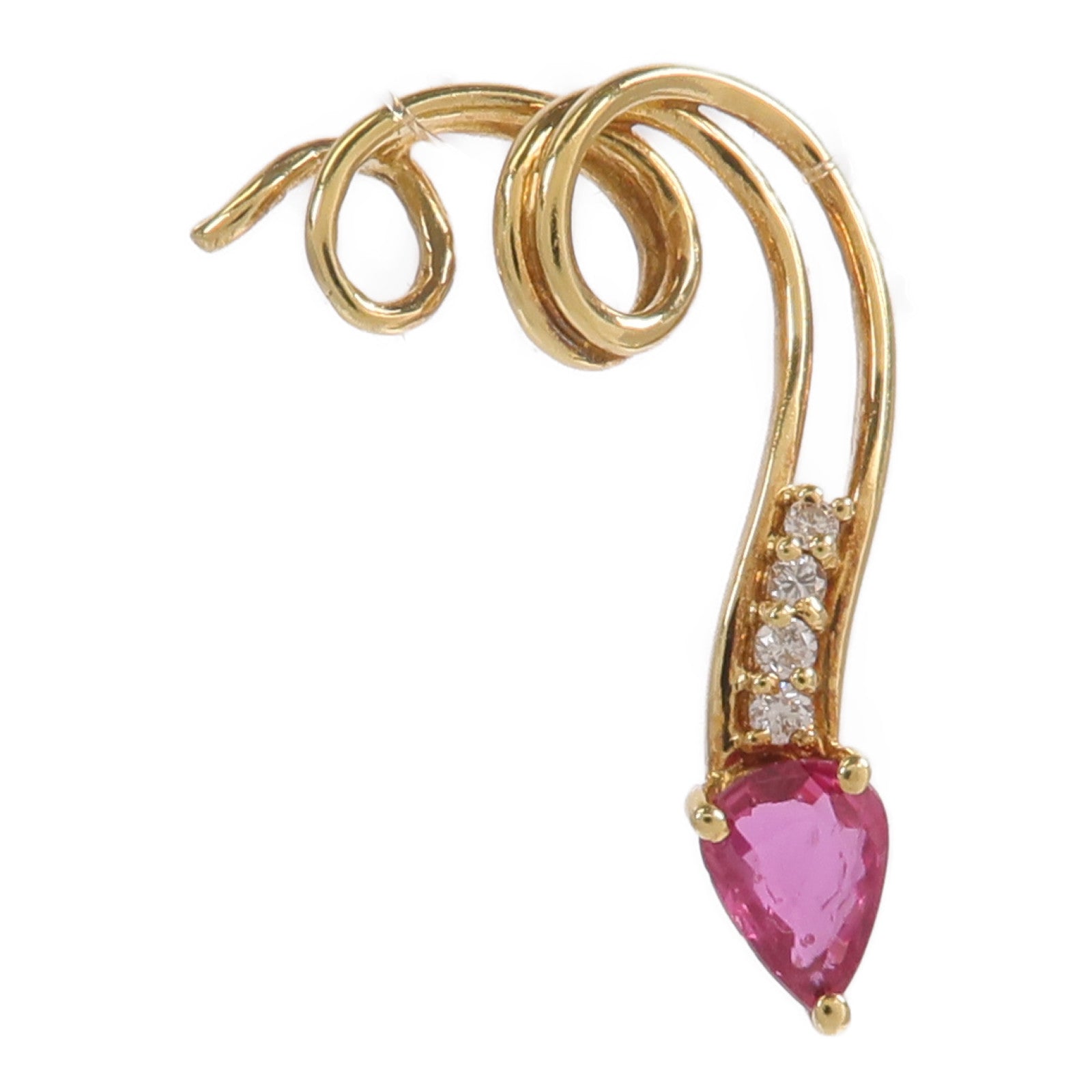 JEWELRY 18K黃金Ruby Diamond Pendant Top紅寶石/鑽石吊墜