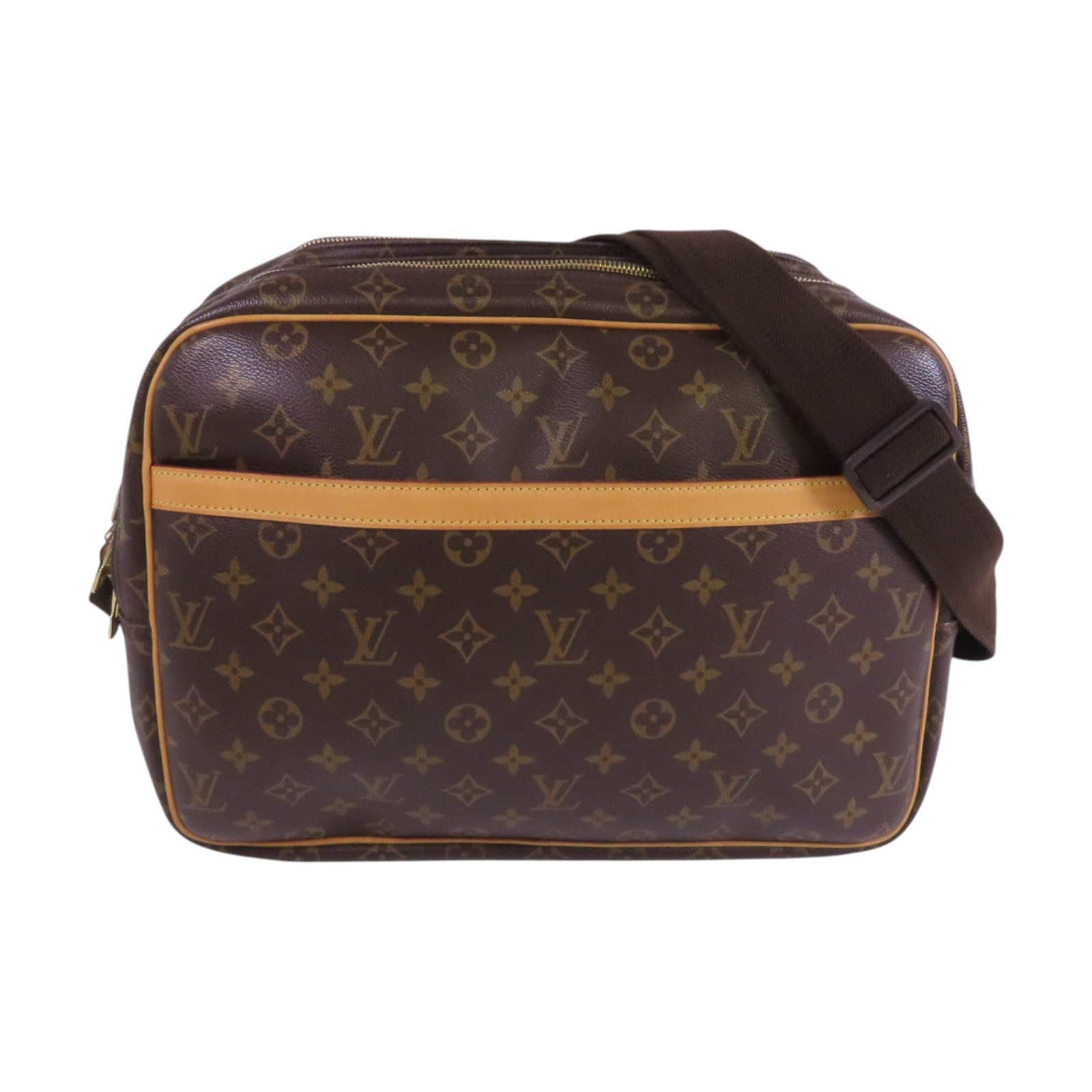 LOUIS VUITTON Monogram Reporter GM金扣肩背袋