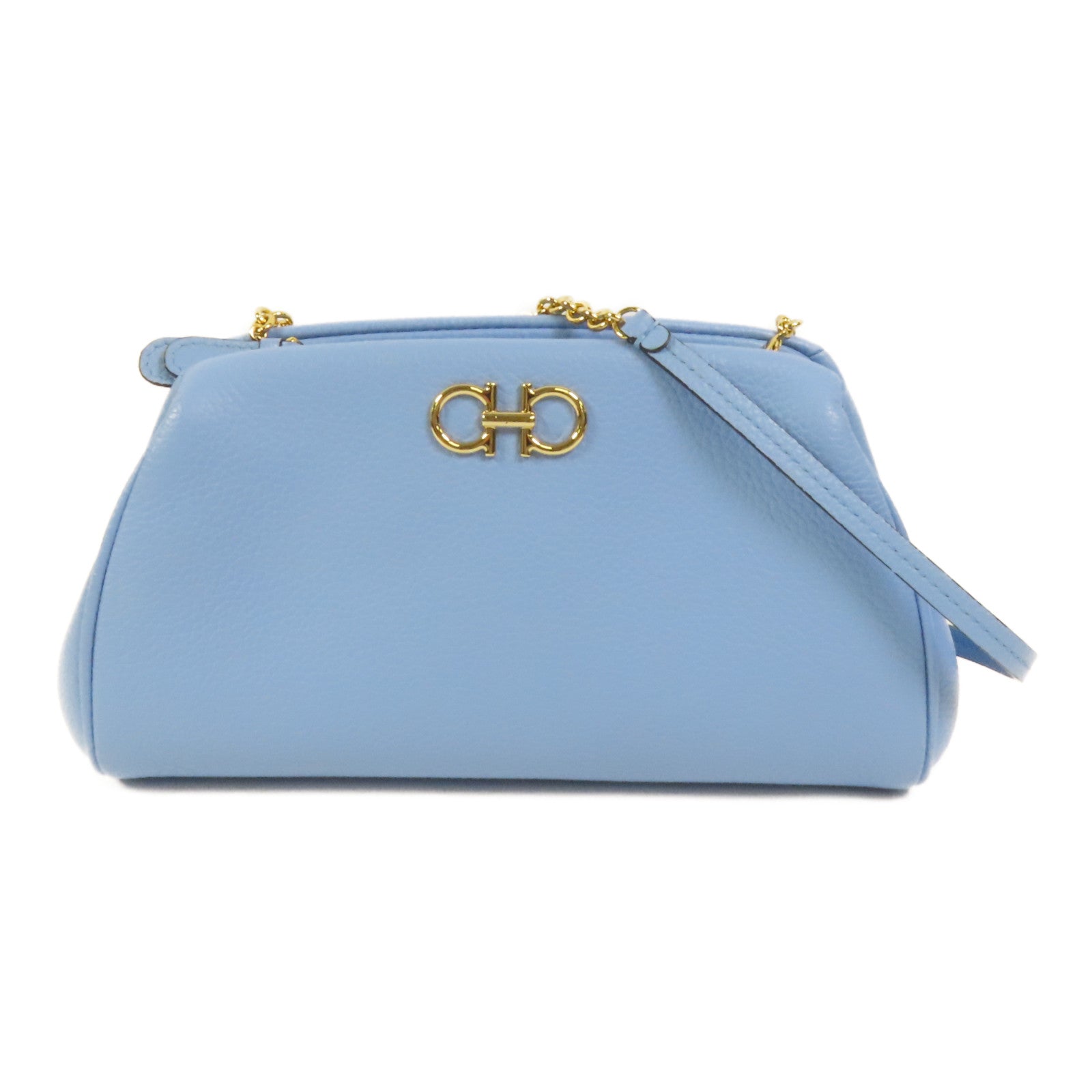 Salvatore Ferragamo 牛皮皮革Chain Shoulder肩背袋