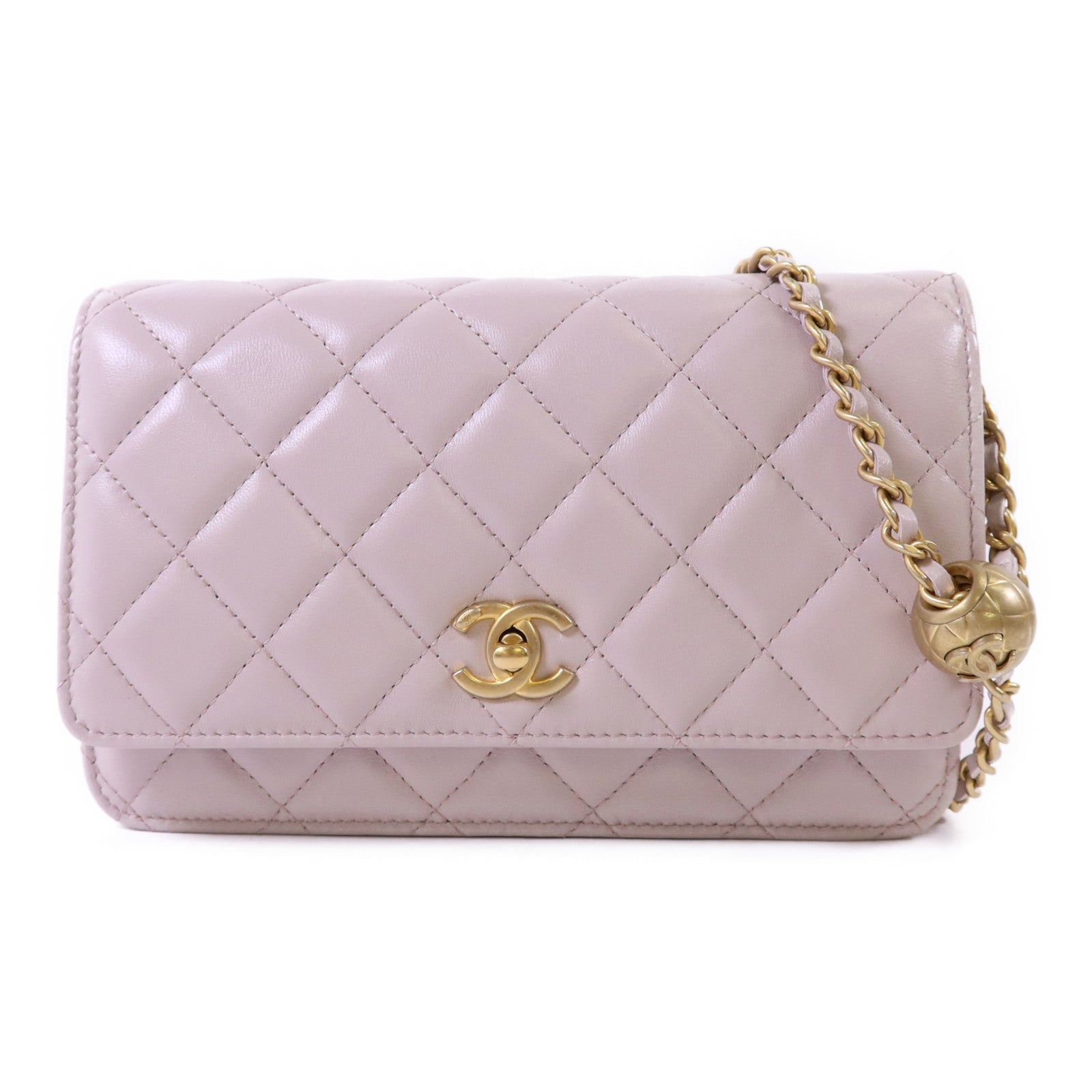 CHANEL 羊皮皮革WOC Wallet On Chain金扣鏈帶肩背袋
