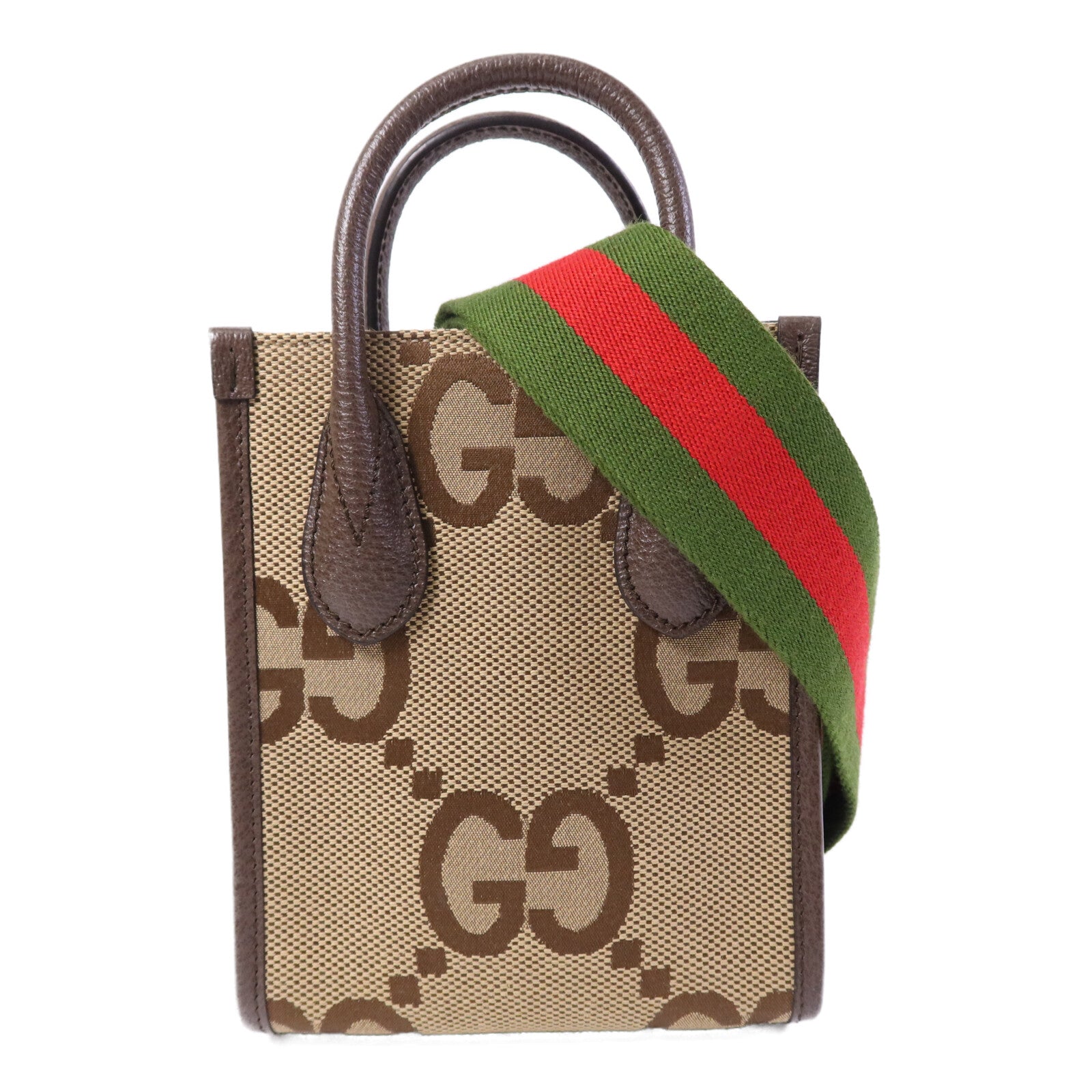 GUCCI 帆布Jumbo GG金扣手挽肩背兩用袋