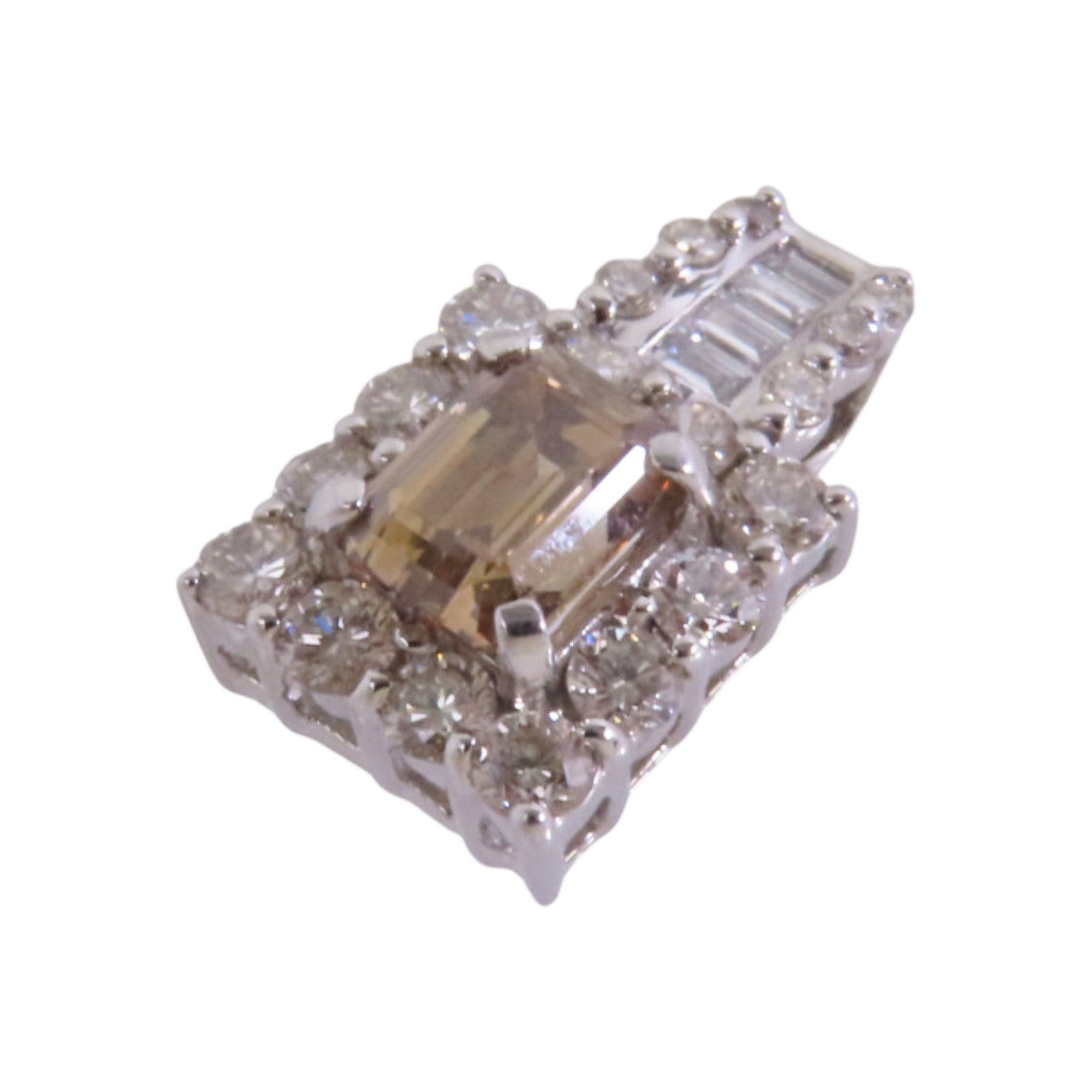 JEWELRY PT950鉑金Brown Diamond Pendant Top鑽石吊墜頭扣