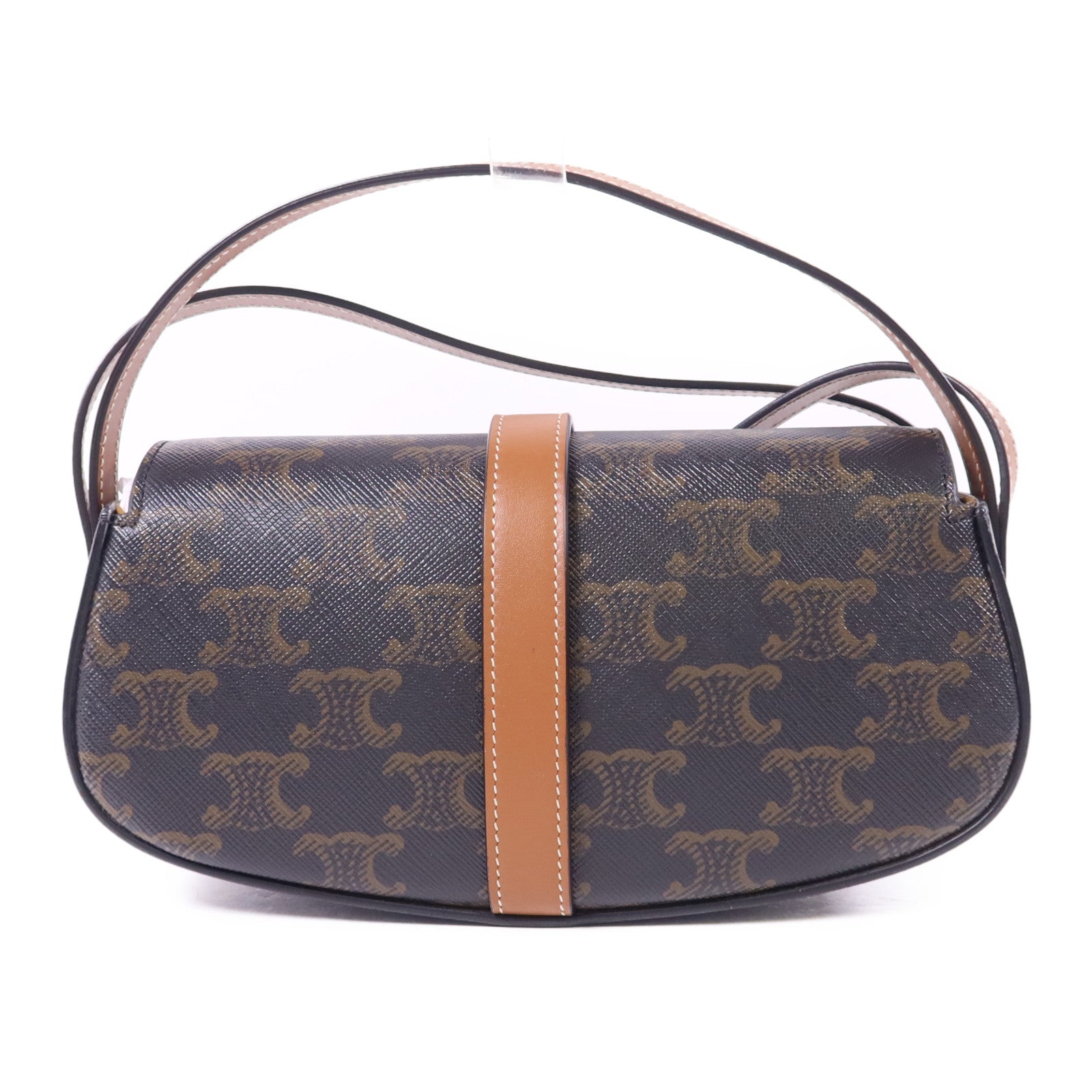 CELINE 塗層帆布Clutch On Strap Bag金扣手挽肩背兩用袋