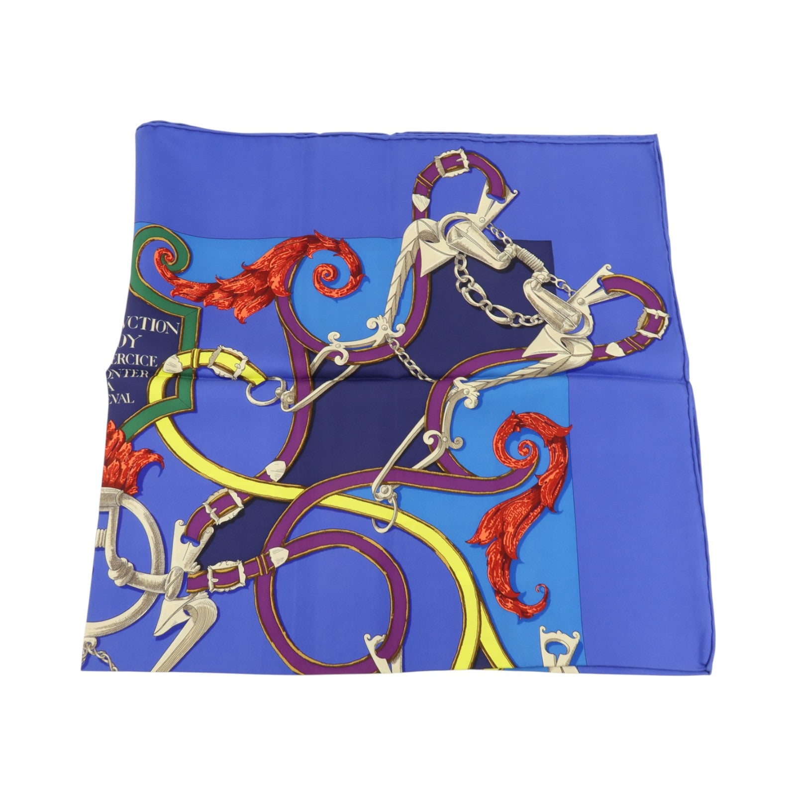 HERMES 絲質Carre 90 Scarf絲巾Bleu Royal