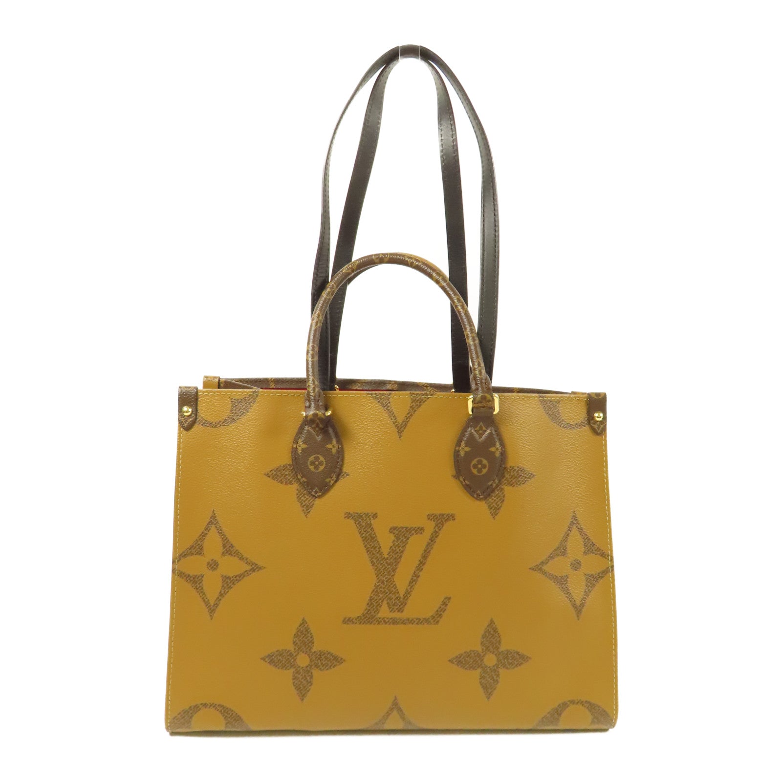 LOUIS VUITTON Monogram Giant On The Go MM金扣手挽肩背兩用袋