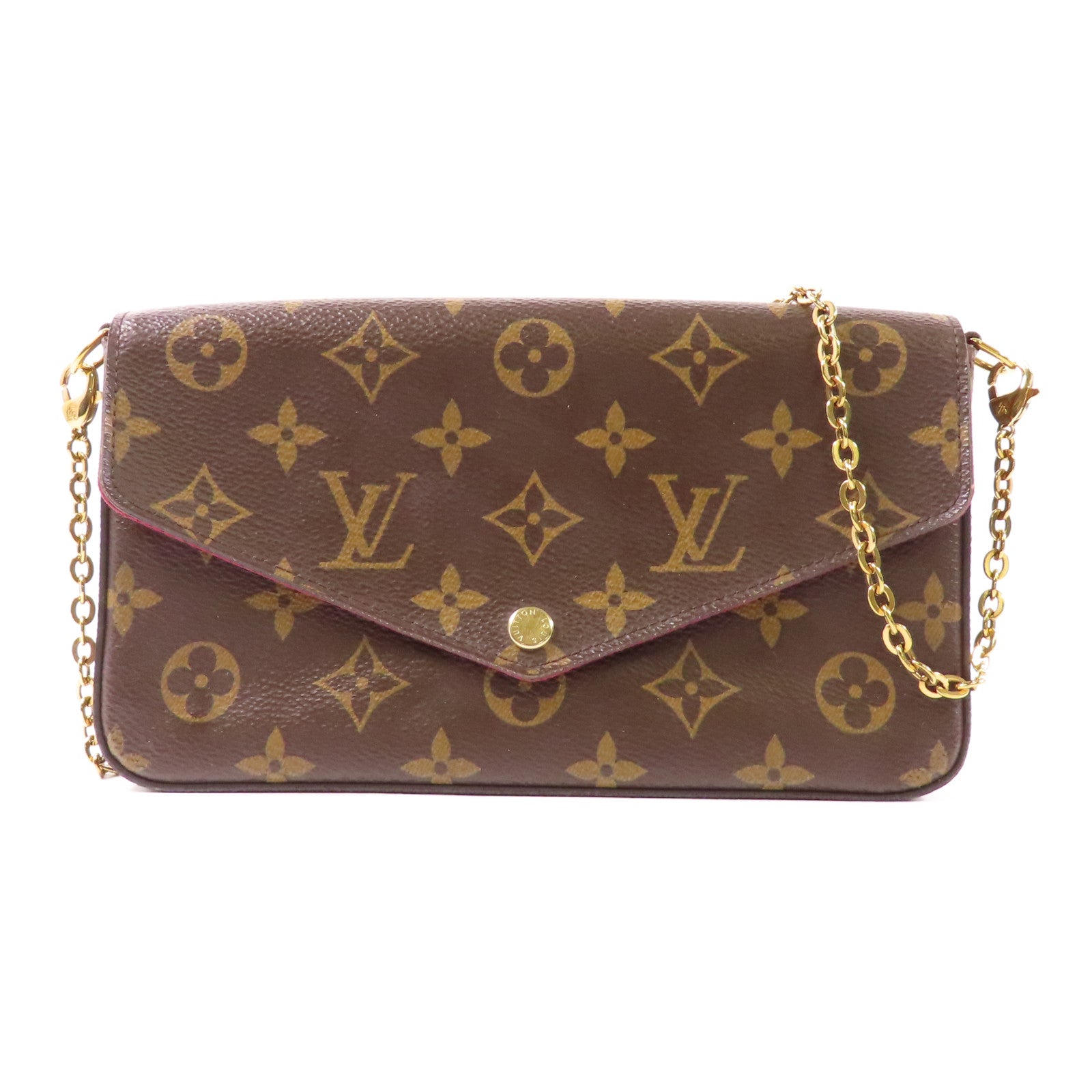 LOUIS VUITTON LV GHW Pochette Felicie Chain Shoulder Bag M61276 Monogram Brown