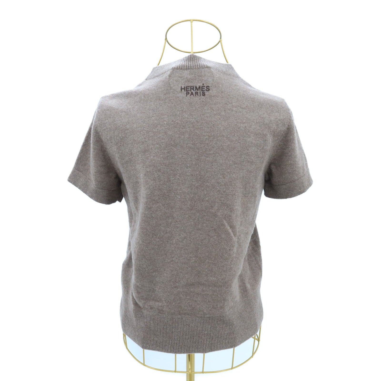 HERMES Wool/Polyamide Les Tambours Short-Sleeve Knit針織