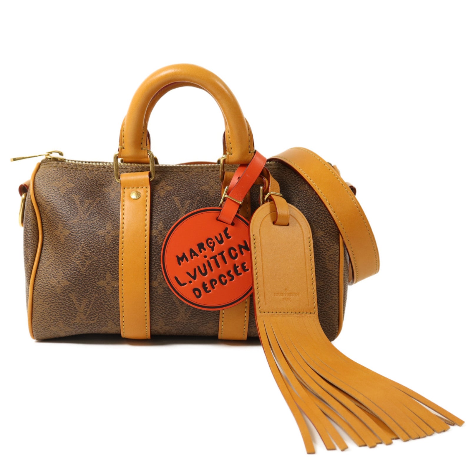 LOUIS VUITTON Monogram Dust Keepall Bandouliere 25金扣手挽肩背兩用袋