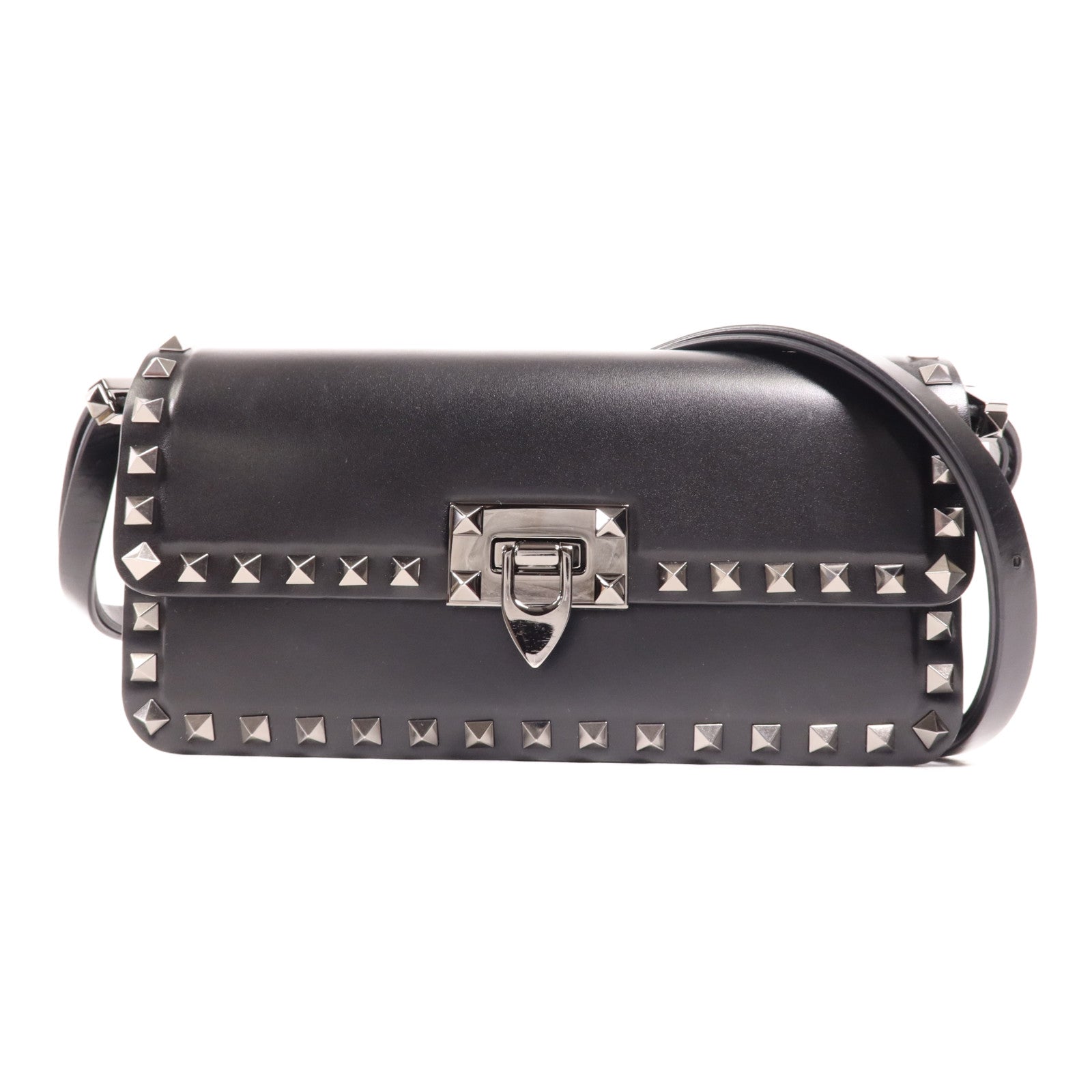 Valentino 牛皮皮革Shoulder Bag銀扣肩背袋