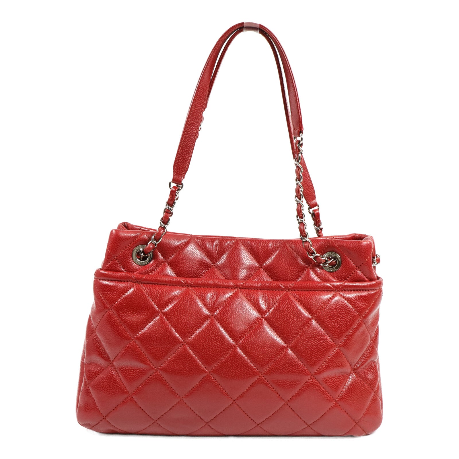 CHANEL 牛皮皮革Chain Shoulder Tote鏈帶手挽袋