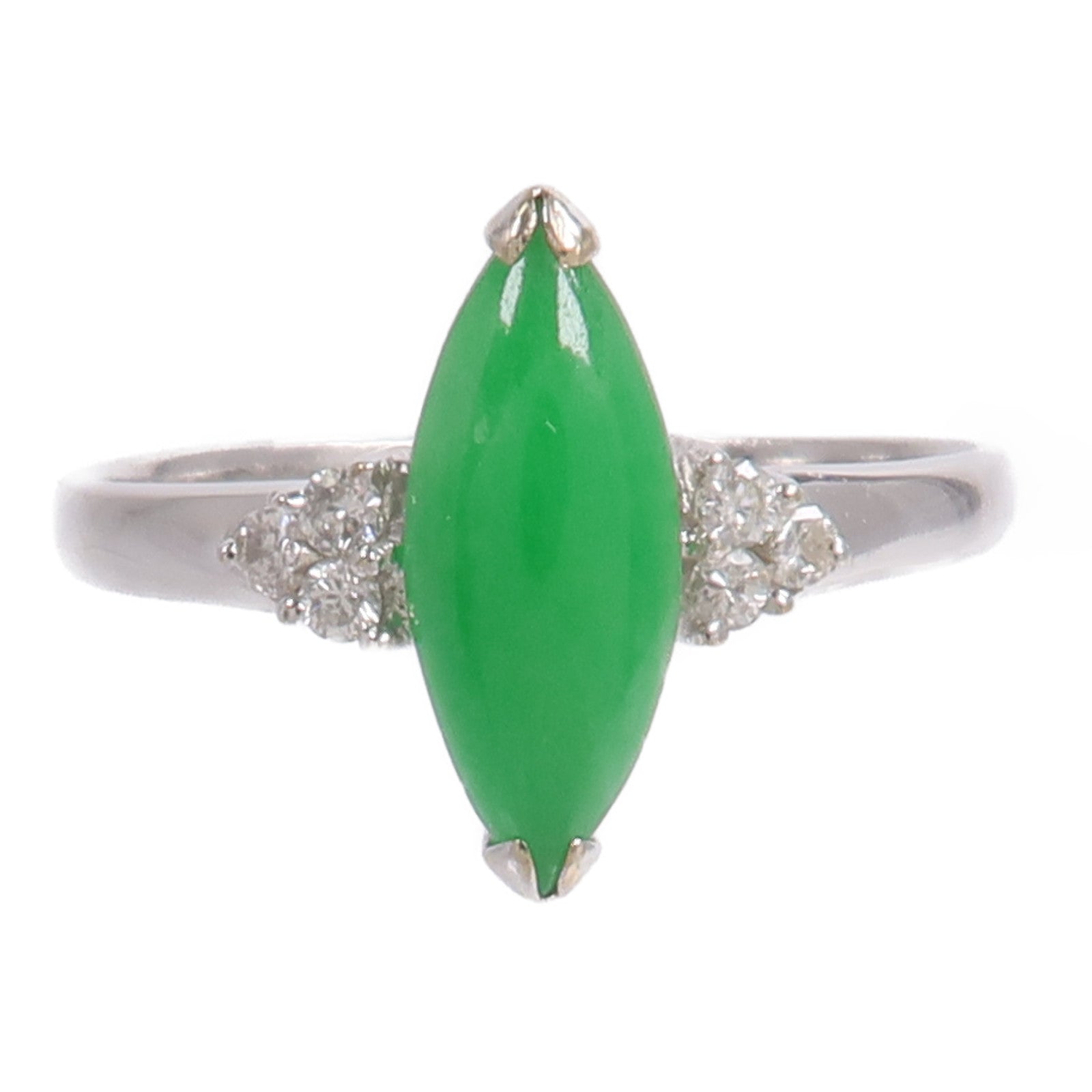 JEWELRY 18K白金Jade Diamond Ring翡翠/鑽石戒指