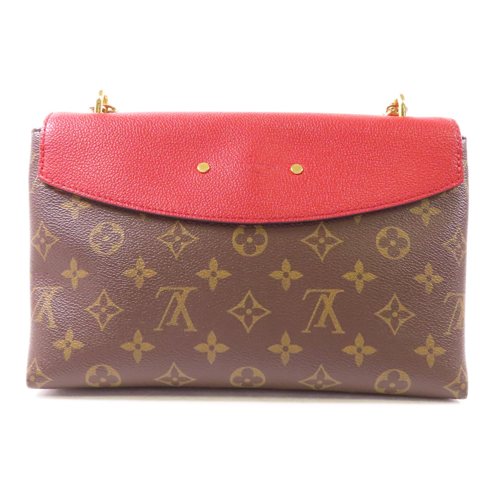 LOUIS VUITTON GHW Saint Placide Shoulder Bag M43713 Monogram Brown/Red