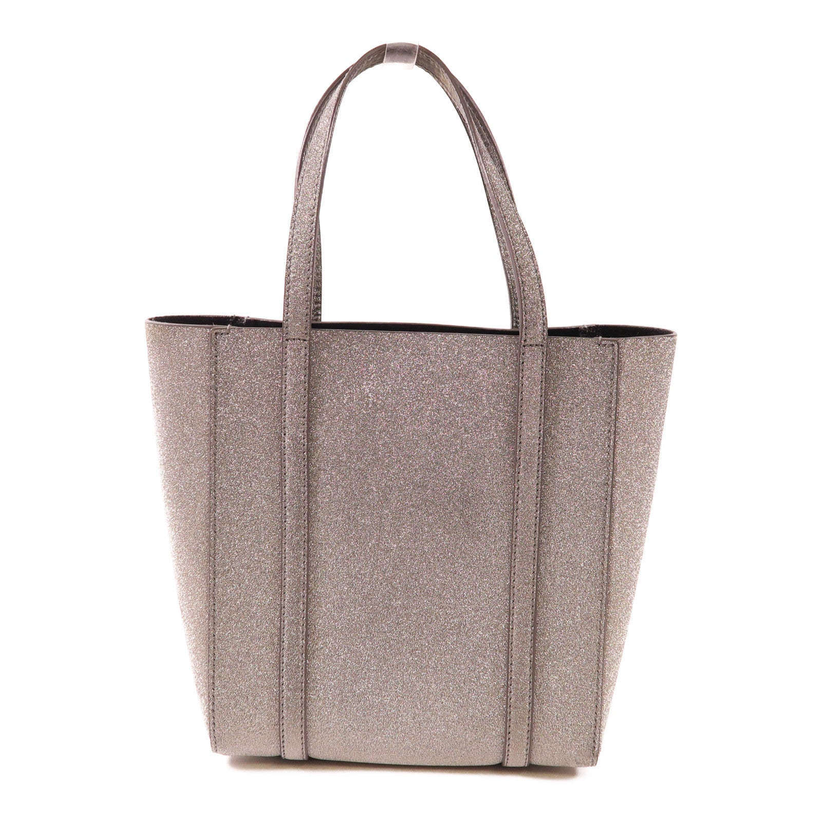 BALENCIAGA 2 Way Bag Leather Silver