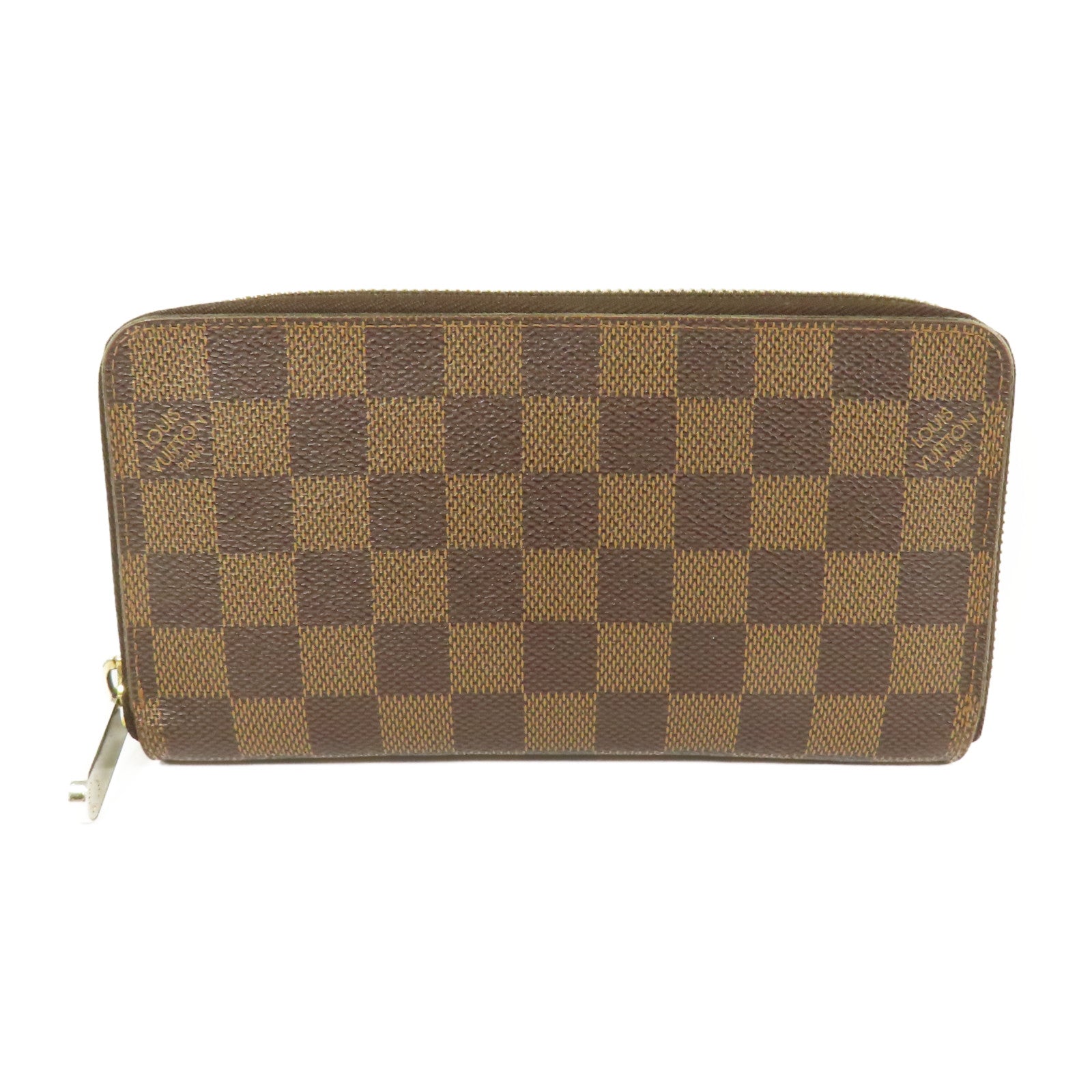 LOUIS VUITTON Damier Zippy Wallet金扣長錢包