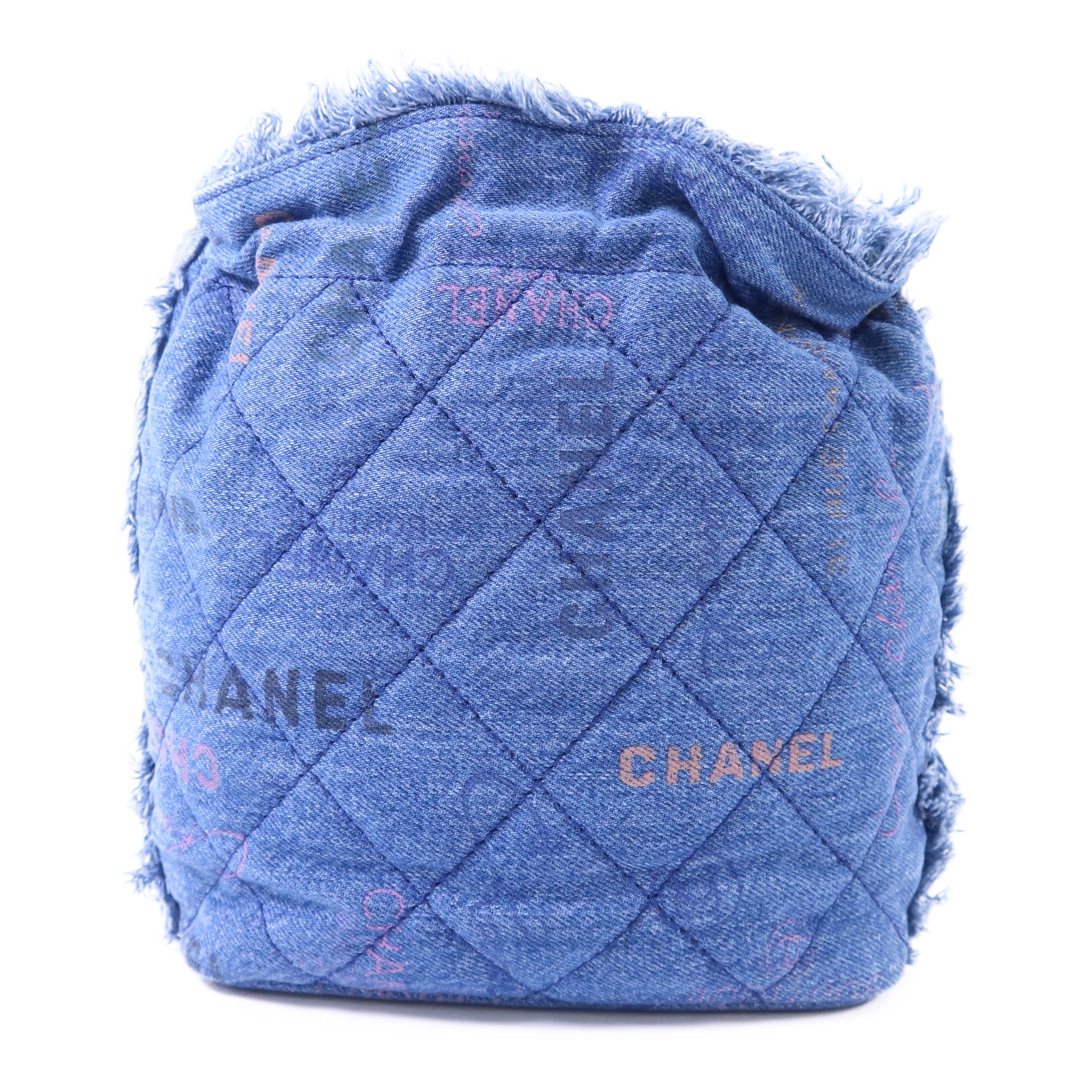 CHANEL 【激減優惠】牛仔布料Denim Mood Chain Bucket Bag金扣鏈帶肩背袋
