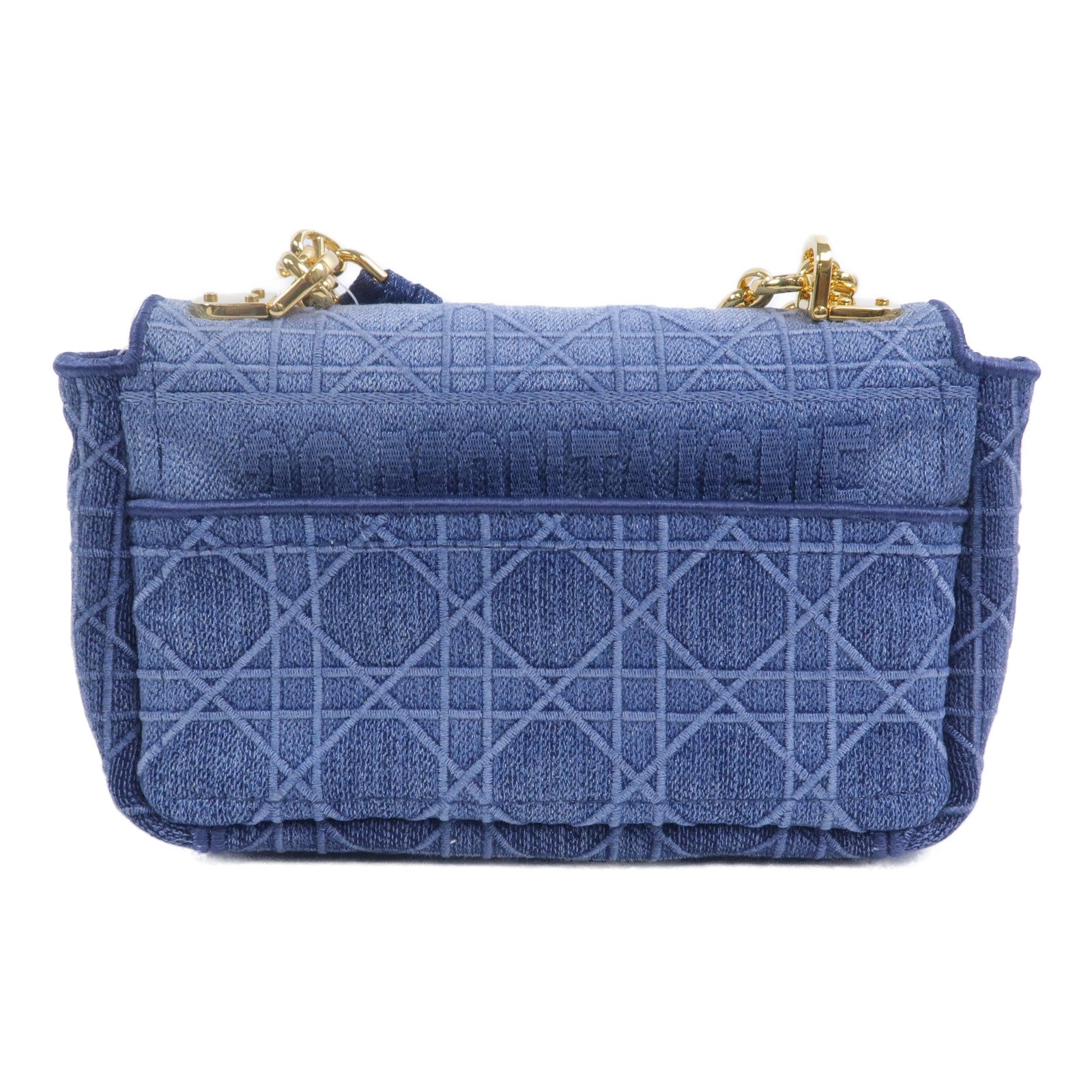 Dior 牛仔布Caro Small鏈帶肩背袋
