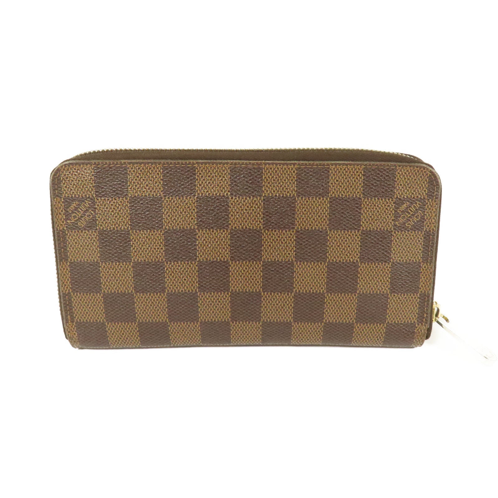 LOUIS VUITTON Damier Zippy Wallet金扣長錢包