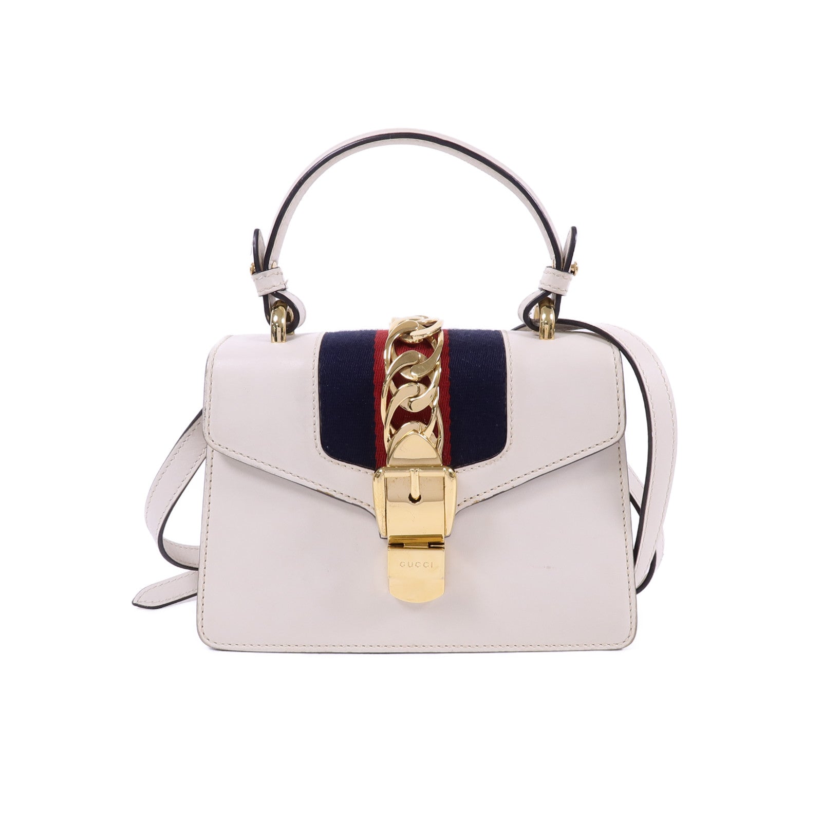 GUCCI 皮革Sylvie Chain Shoulder Bag金扣肩背袋