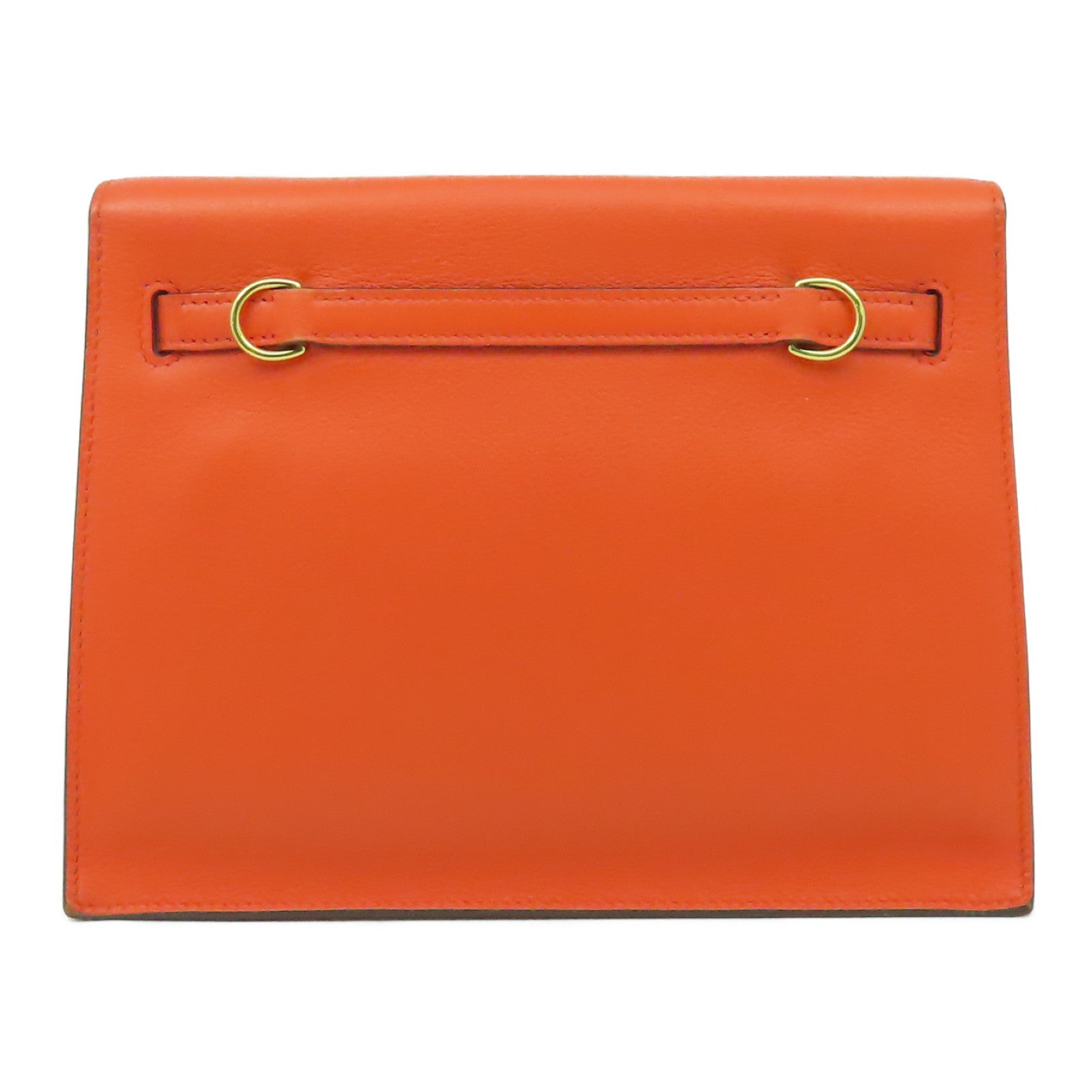 HERMES 【Hermes Fair】Evercolor皮革Kelly Danse D金扣肩背袋Orange Poppy罌粟花橘色