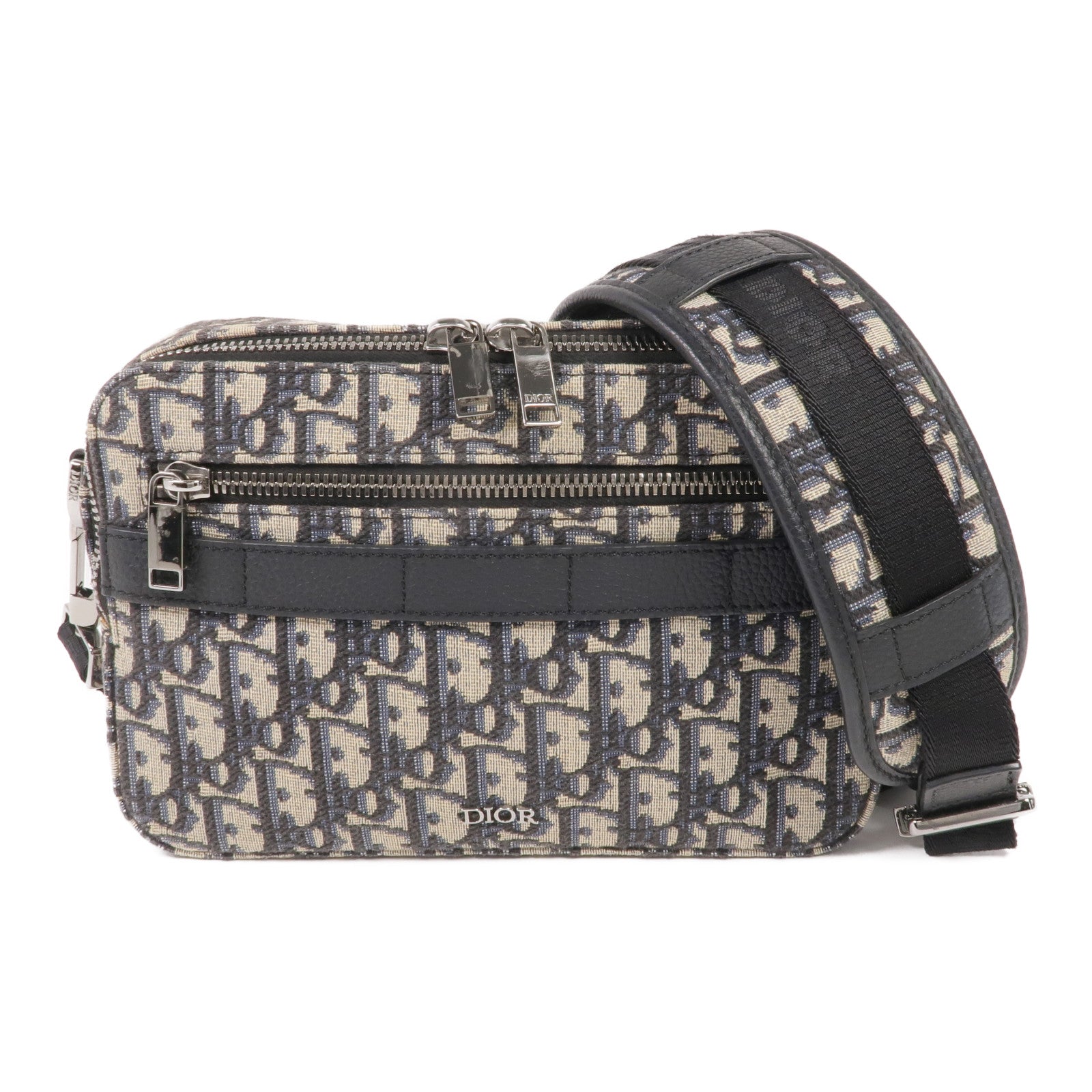 Dior 帆布Safari Messenger Bag銀扣肩背袋