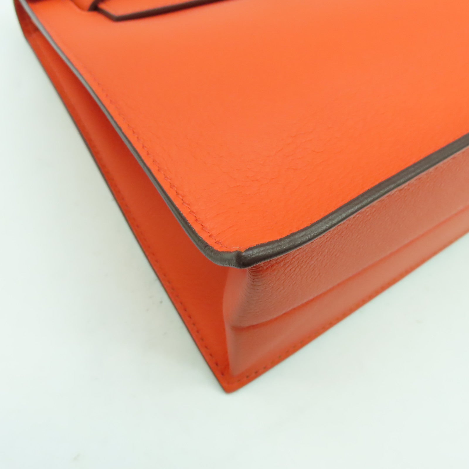 HERMES 【Hermes Fair】Evercolor皮革Kelly Danse D金扣肩背袋Orange Poppy罌粟花橘色