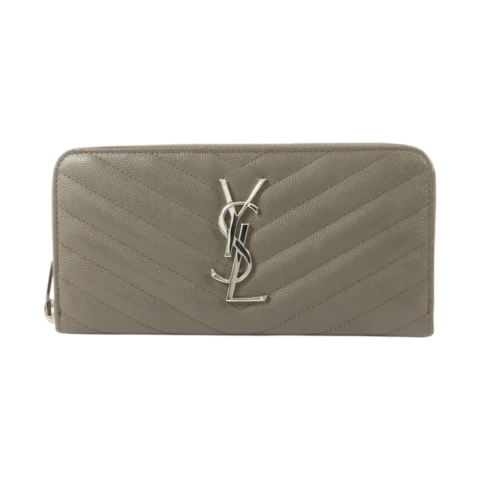 SAINT LAURENT 牛皮皮革Long Wallet銀扣長錢包
