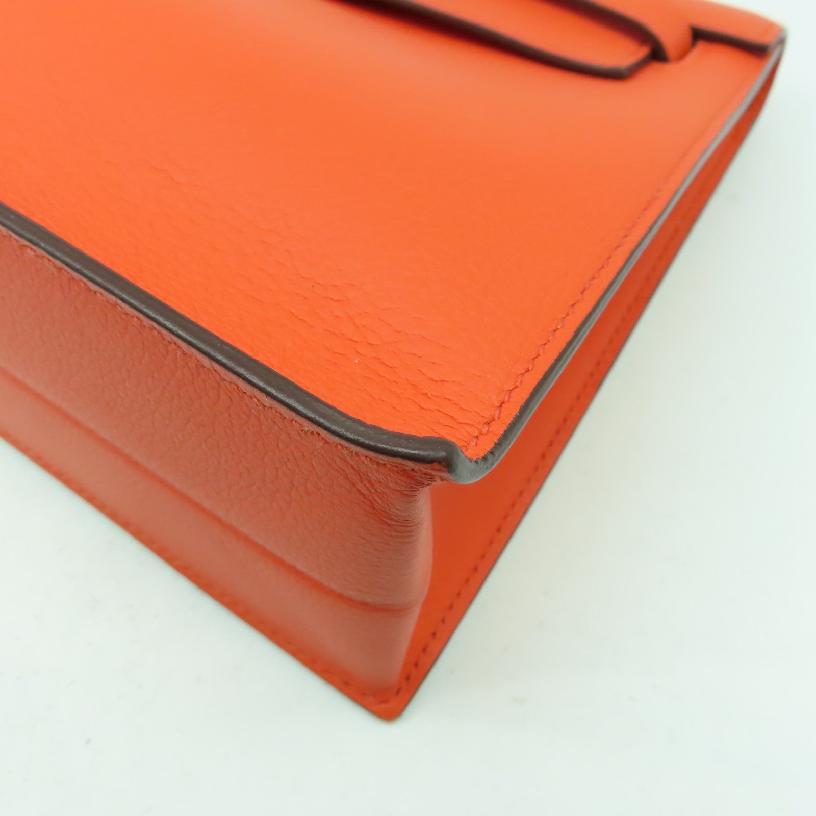 HERMES 【Hermes Fair】Evercolor皮革Kelly Danse D金扣肩背袋Orange Poppy罌粟花橘色