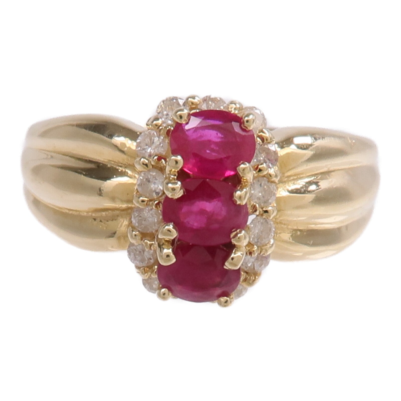JEWELRY 14K黃金Ring紅寶石/鑽石戒指