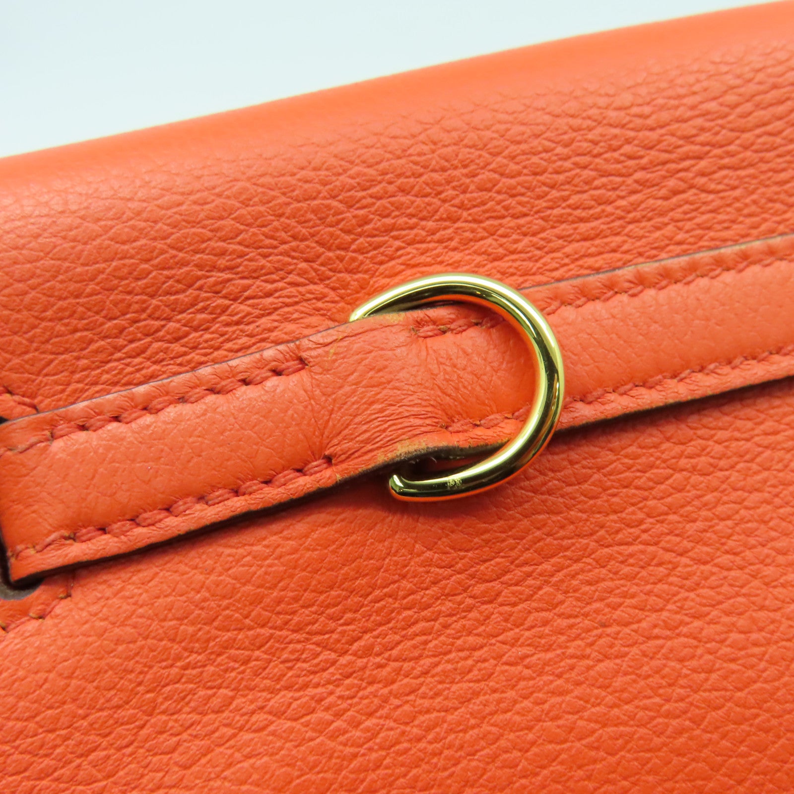 HERMES 【Hermes Fair】Evercolor皮革Kelly Danse D金扣肩背袋Orange Poppy罌粟花橘色