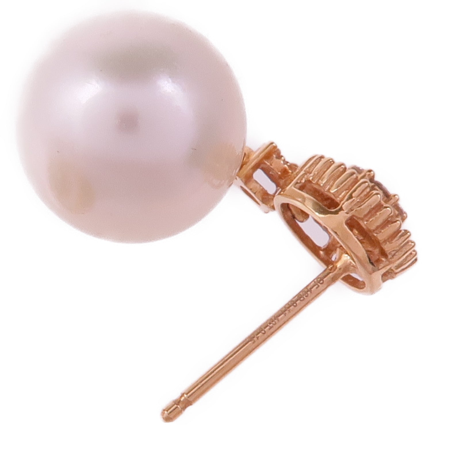 JEWELRY 18K玫瑰金Pearl Diamond Earrings珍珠/鑽石耳環