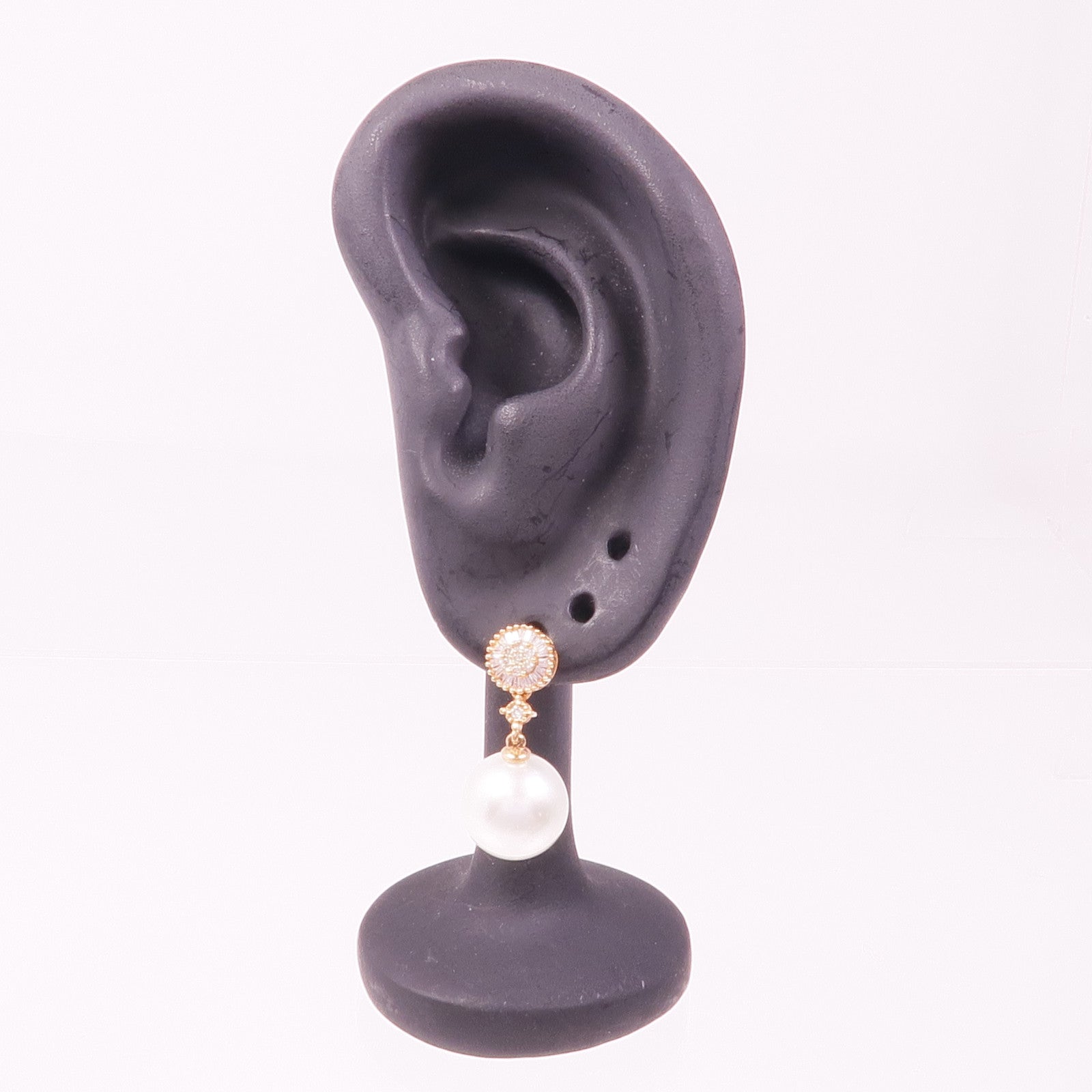 JEWELRY 18K玫瑰金Pearl Diamond Earrings珍珠/鑽石耳環