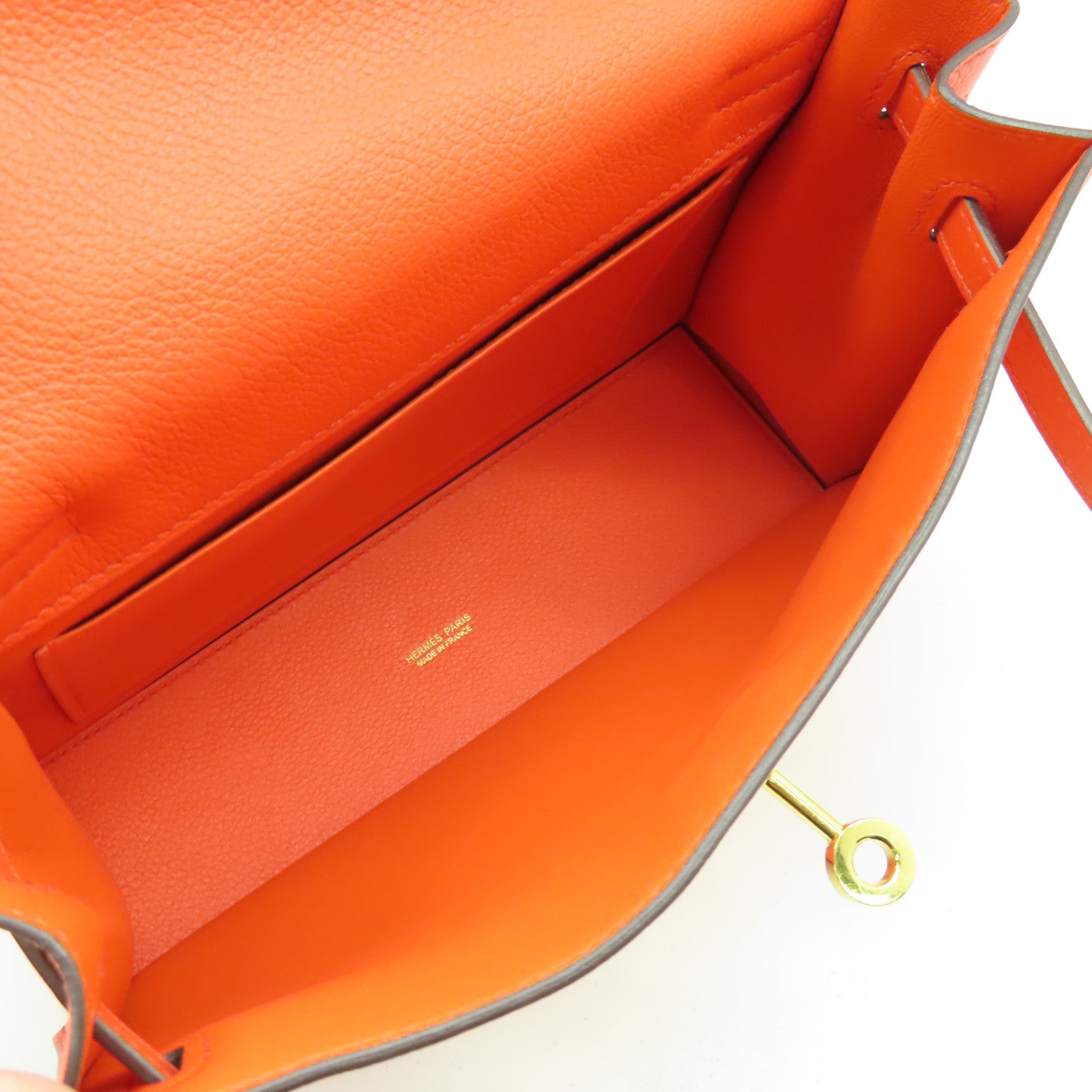 HERMES 【Hermes Fair】Evercolor皮革Kelly Danse D金扣肩背袋Orange Poppy罌粟花橘色
