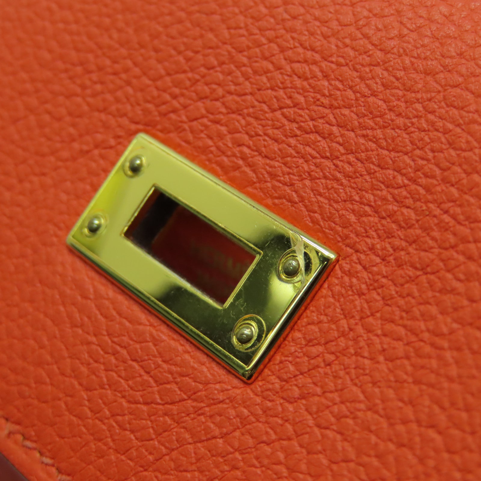 HERMES 【Hermes Fair】Evercolor皮革Kelly Danse D金扣肩背袋Orange Poppy罌粟花橘色