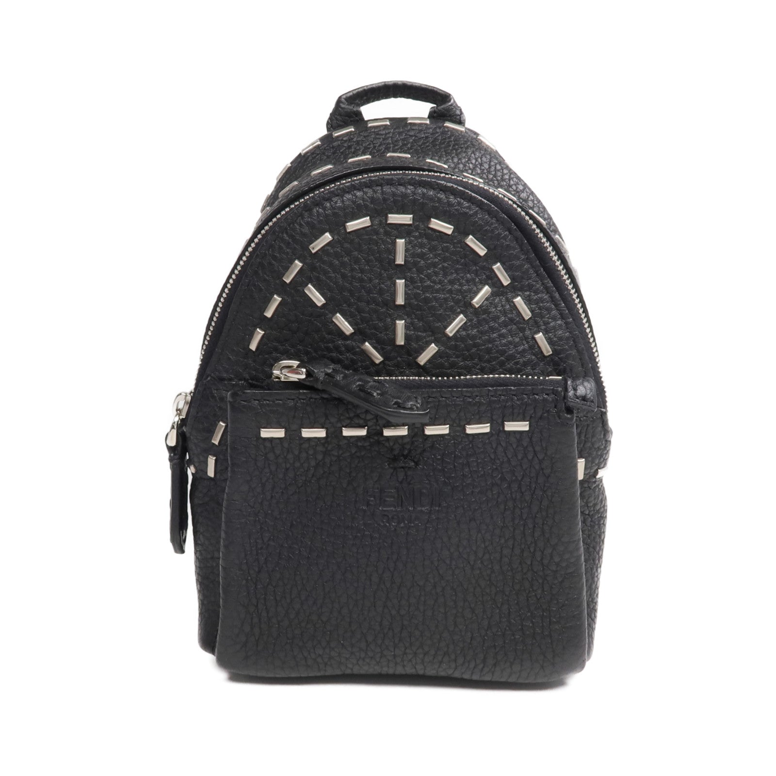 FENDI 牛皮皮革Roman Selleria Backpack Charm/Key Ring銀扣掛飾/鎖匙扣