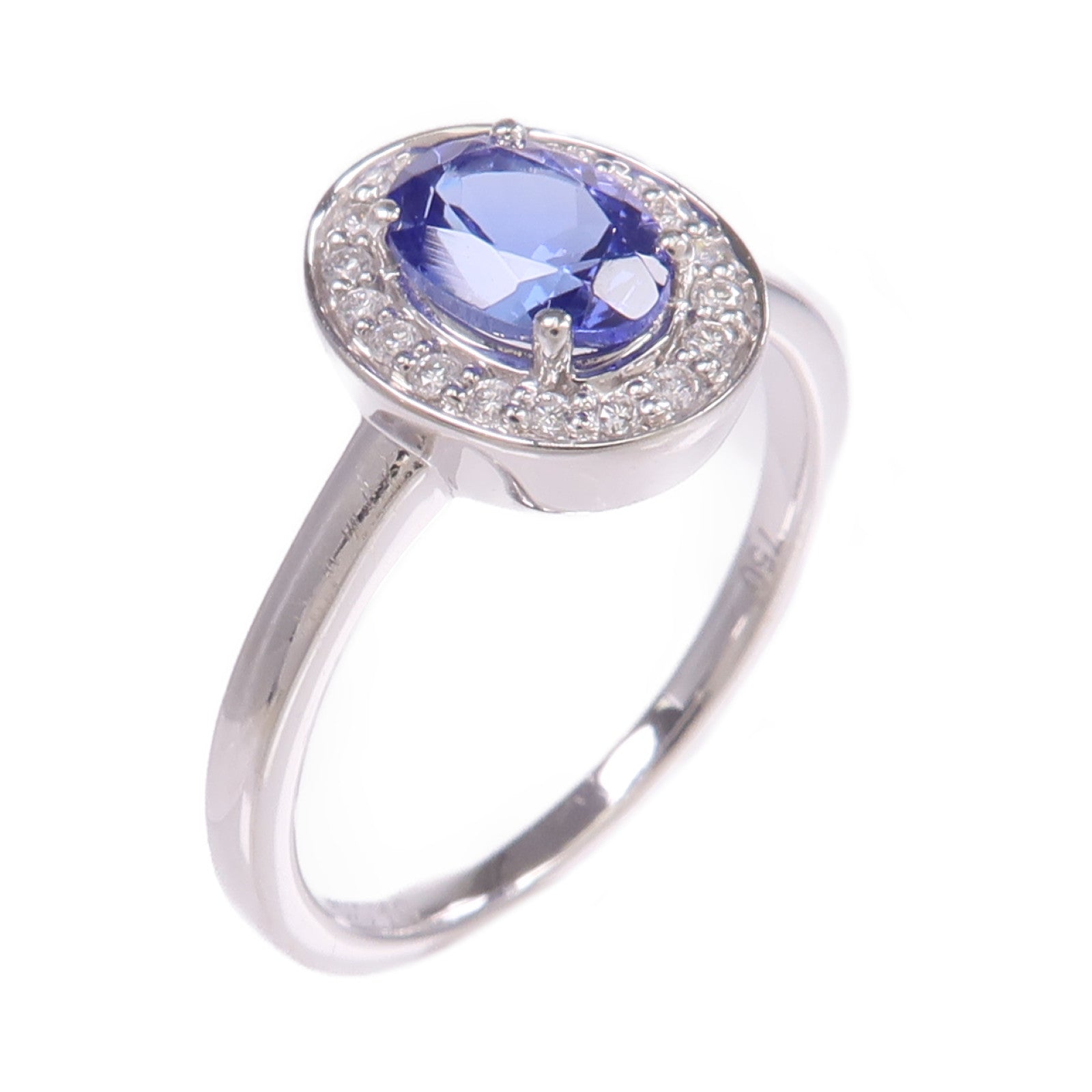 JEWELRY 18K白金Tanzanite Diamond Ring坦桑石/鑽石戒指US#7